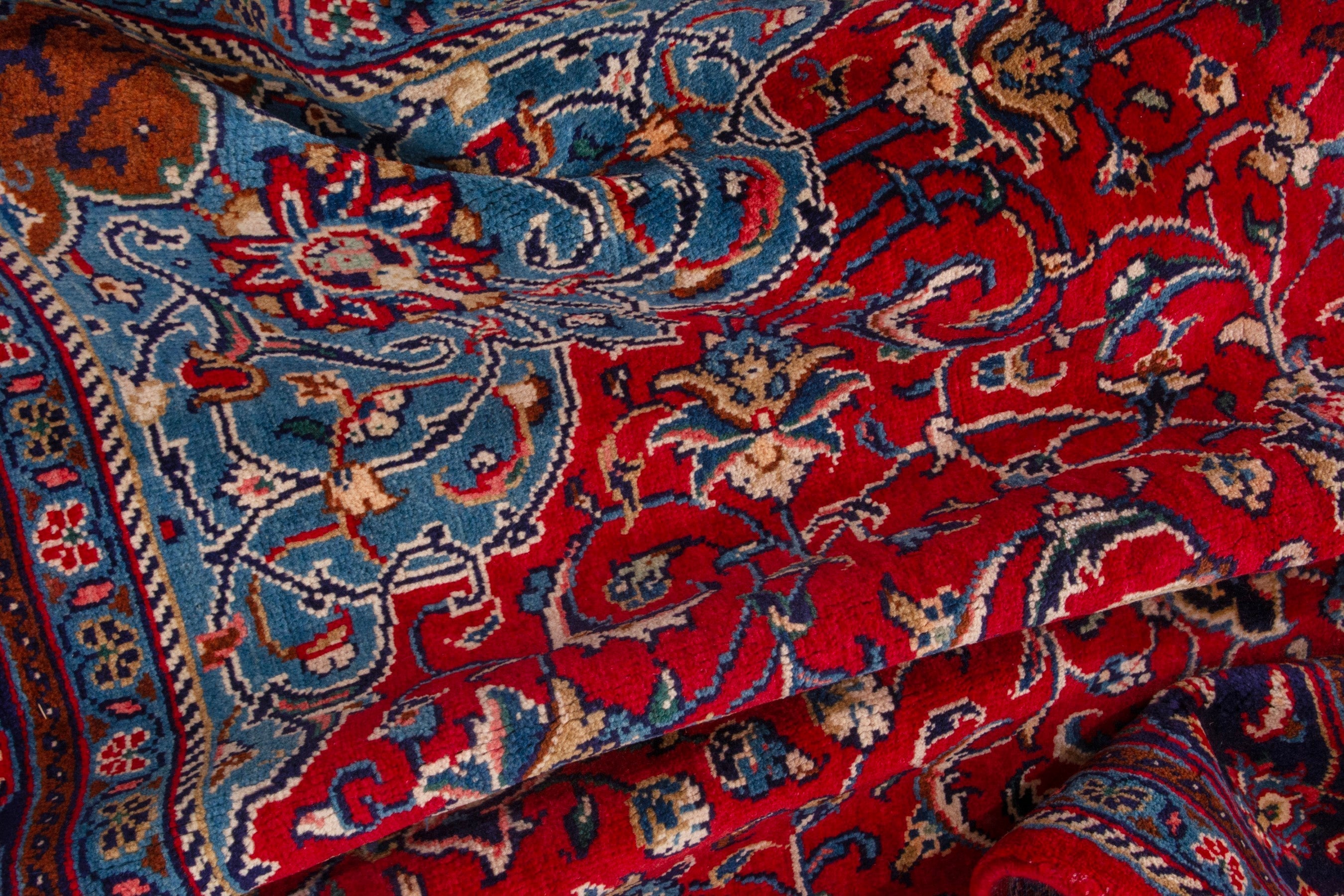 Persian Mahal area rug in deep red and burgundy, view 20 of 21