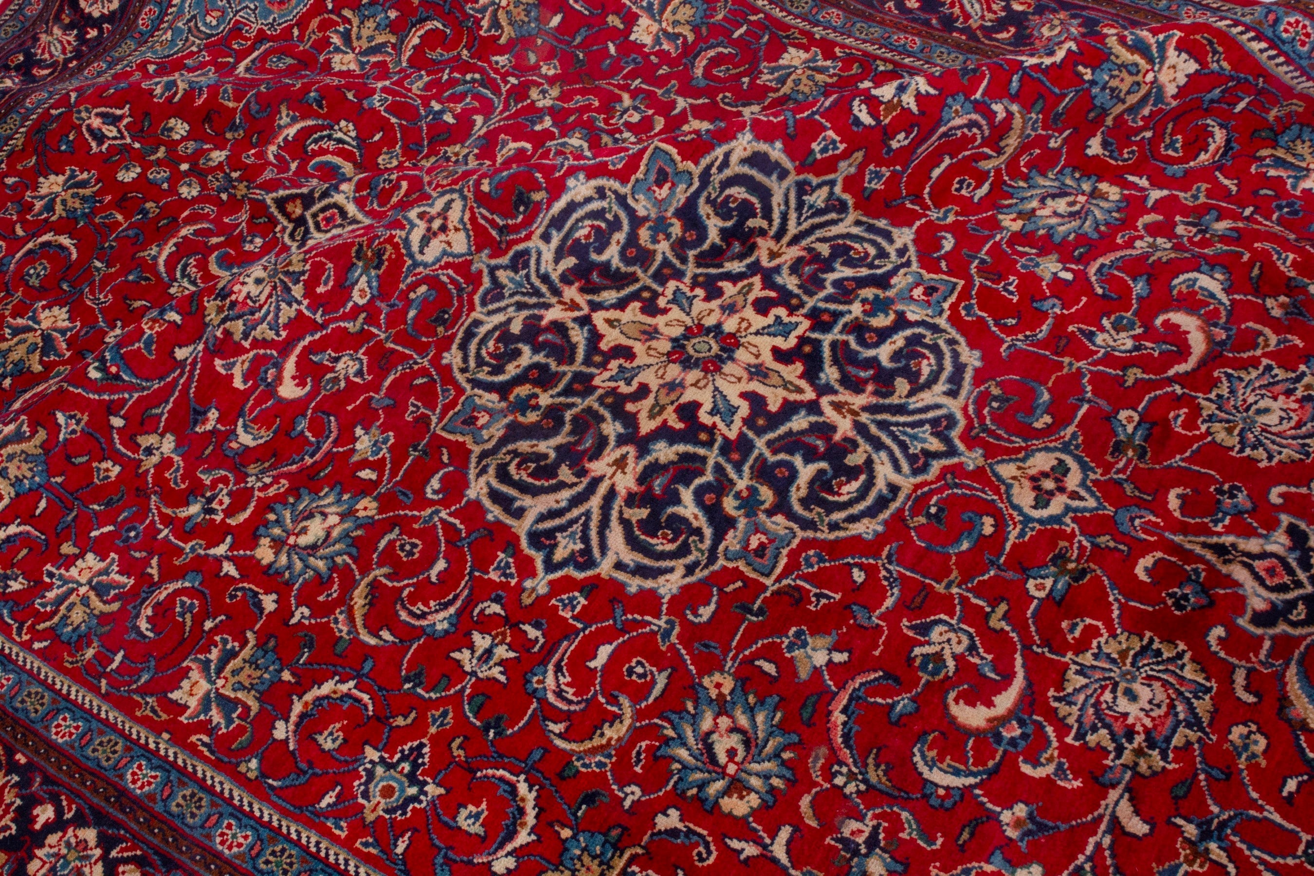 Persian Mahal area rug in deep red and burgundy, view 17 of 21