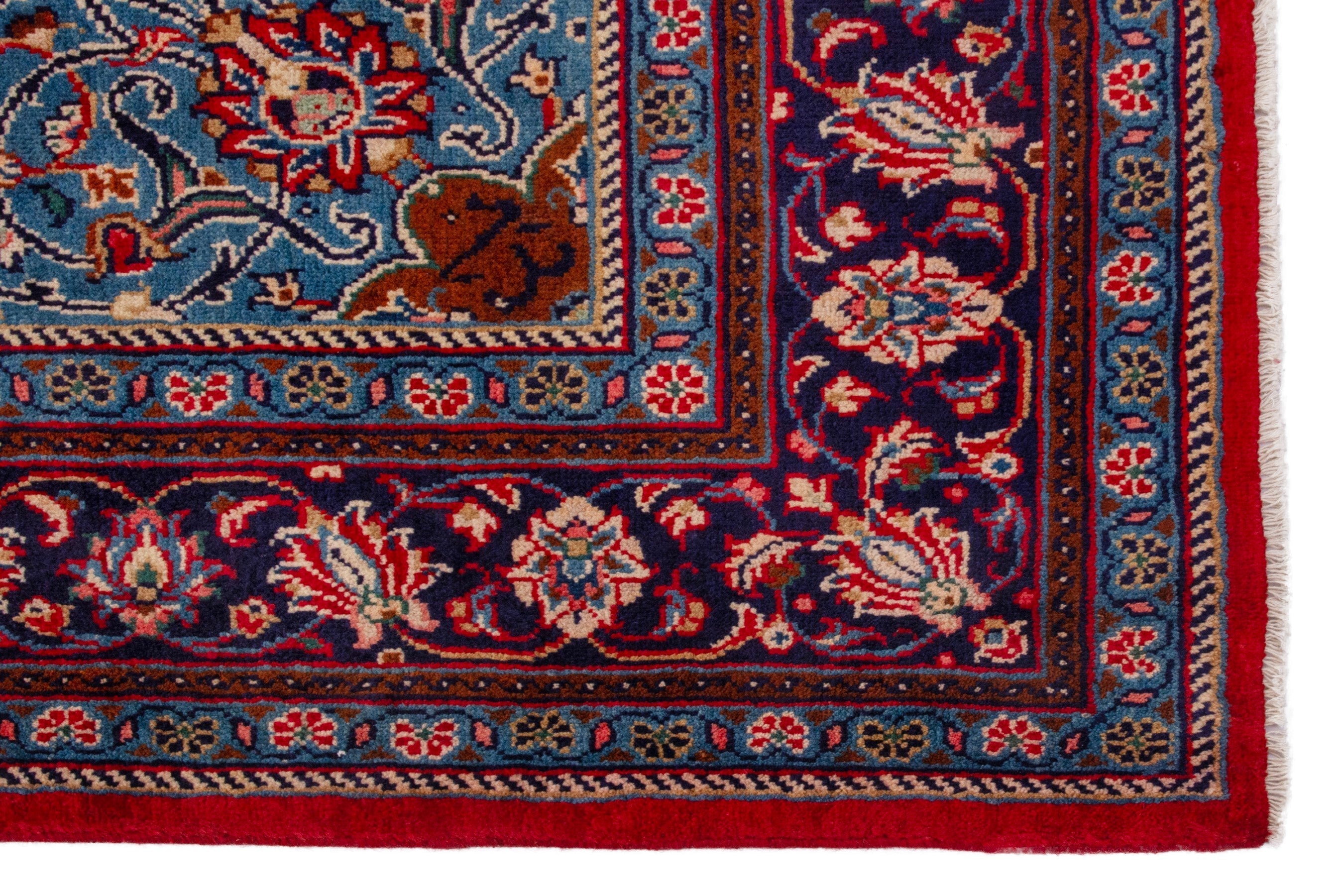 Persian Mahal area rug in deep red and burgundy, view 10 of 21