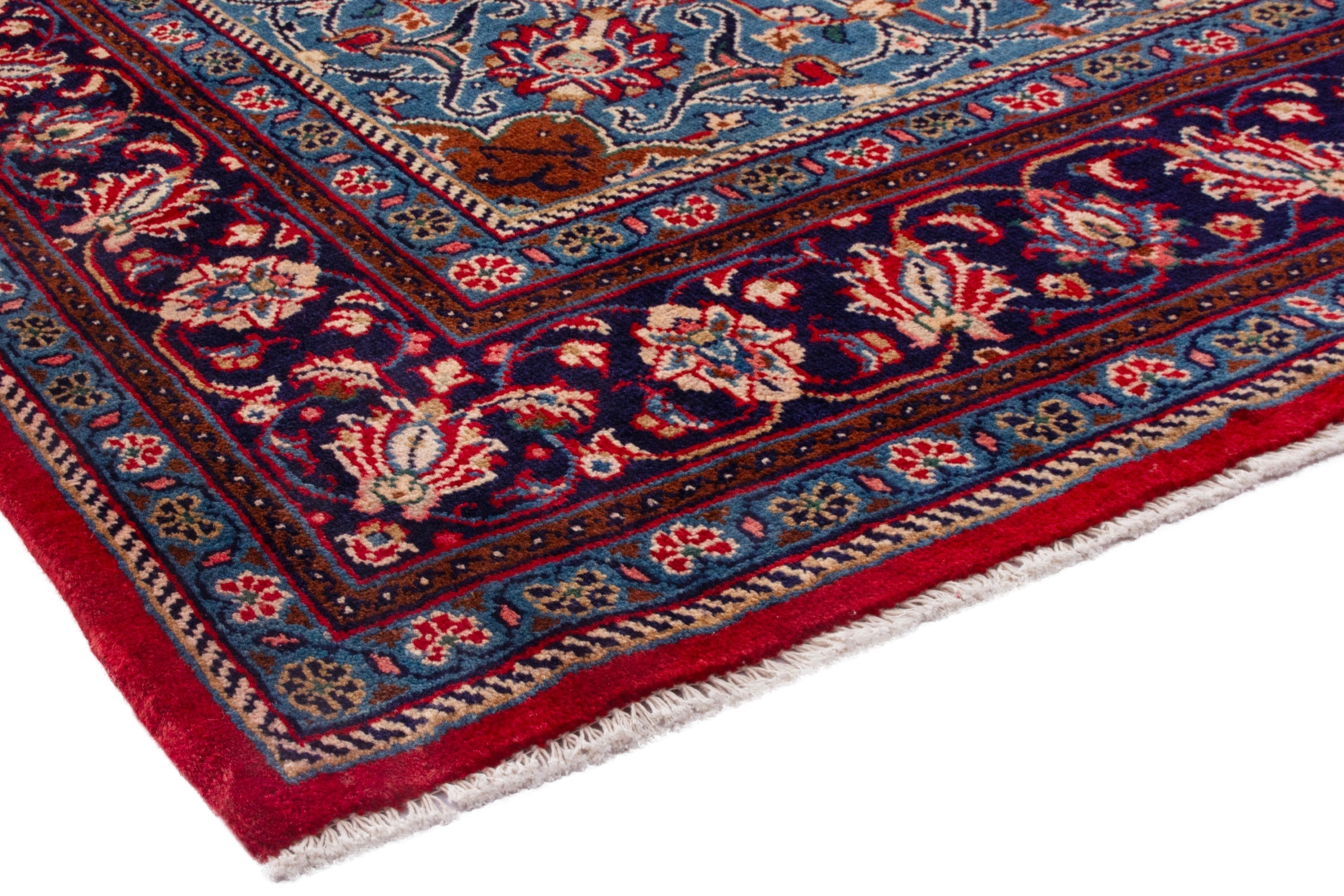 Persian Mahal area rug in deep red and burgundy, view 4 of 21
