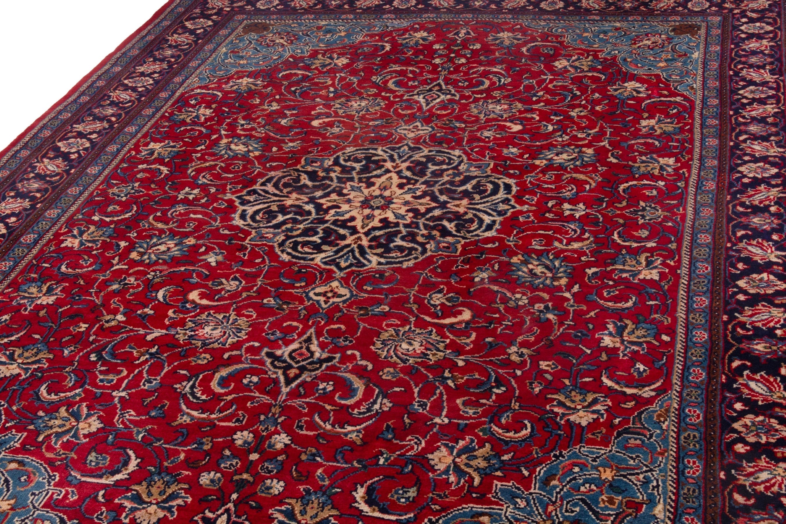 Persian Mahal area rug in deep red and burgundy, view 6 of 21