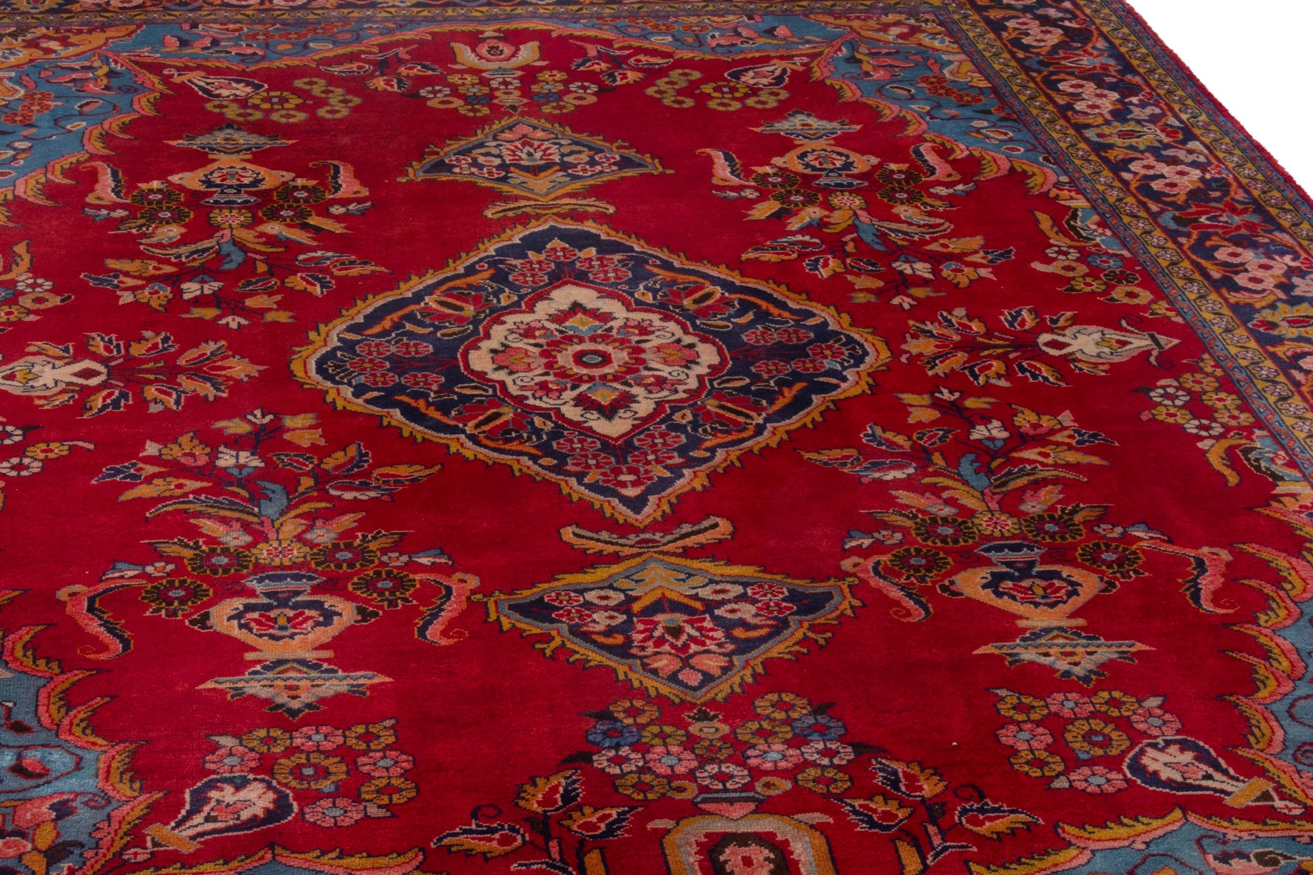 Persian Mahal oversized rug in deep red and burgundy, view 7 of 21