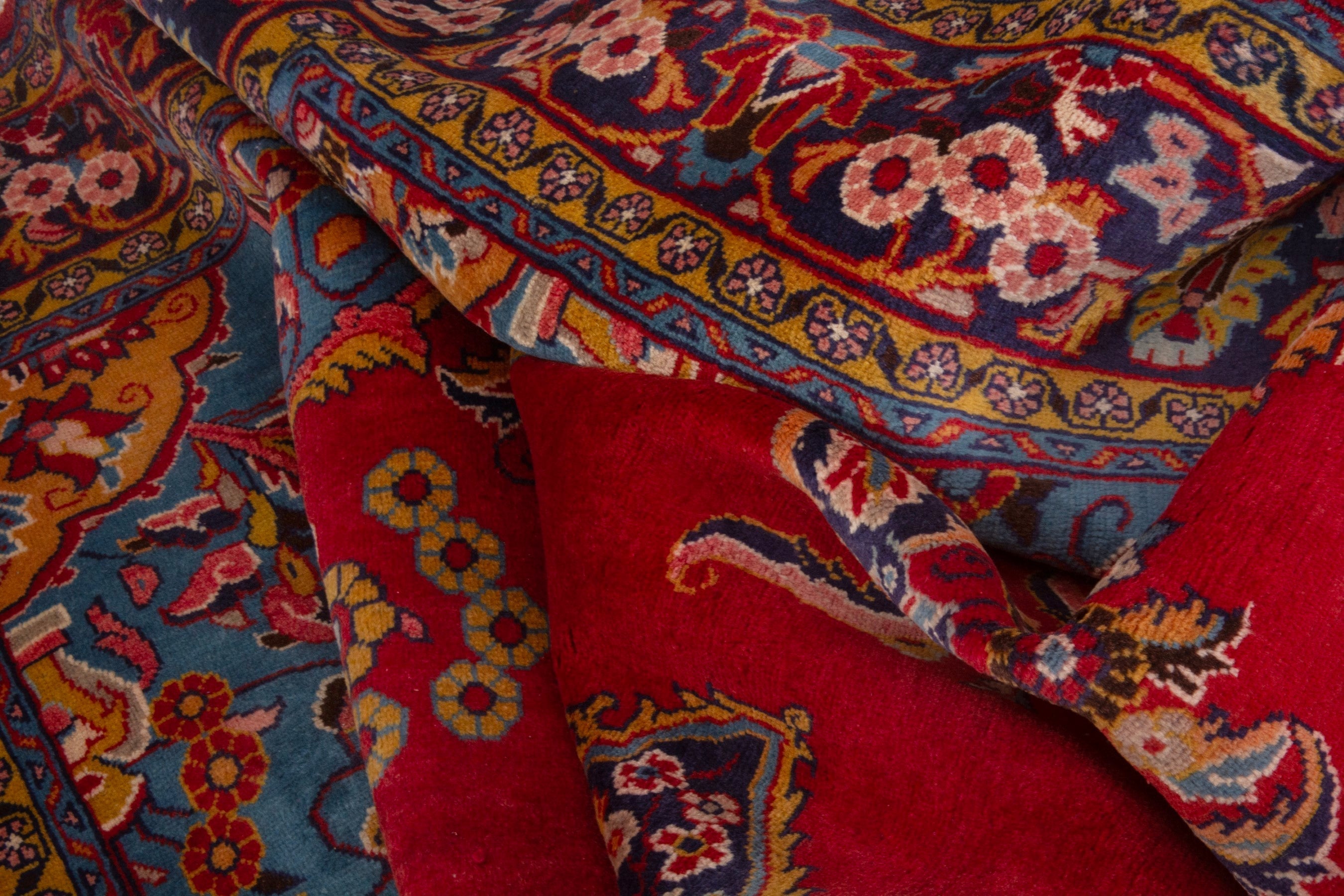 Persian Mahal oversized rug in deep red and burgundy, view 18 of 21