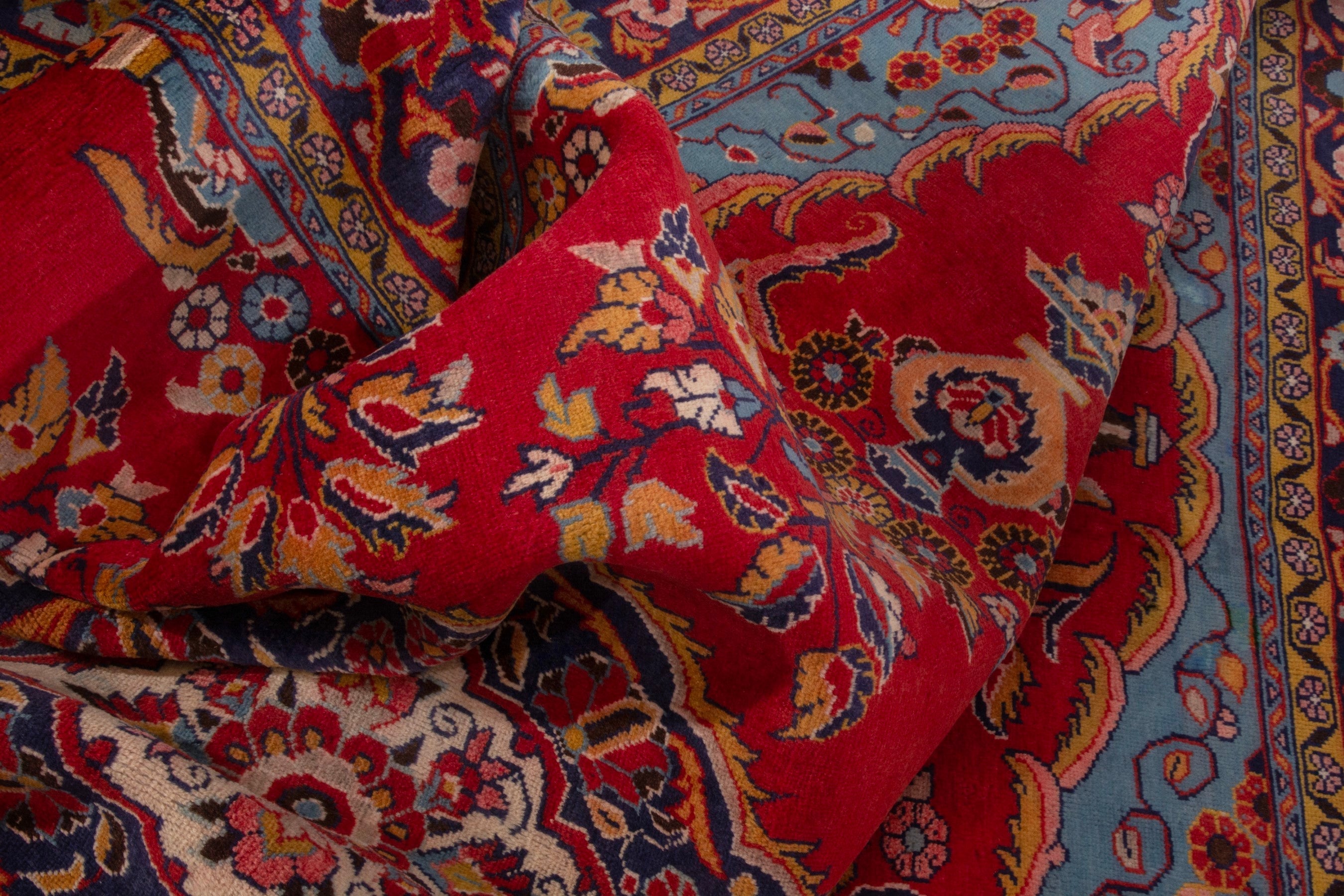 Persian Mahal oversized rug in deep red and burgundy, view 19 of 21