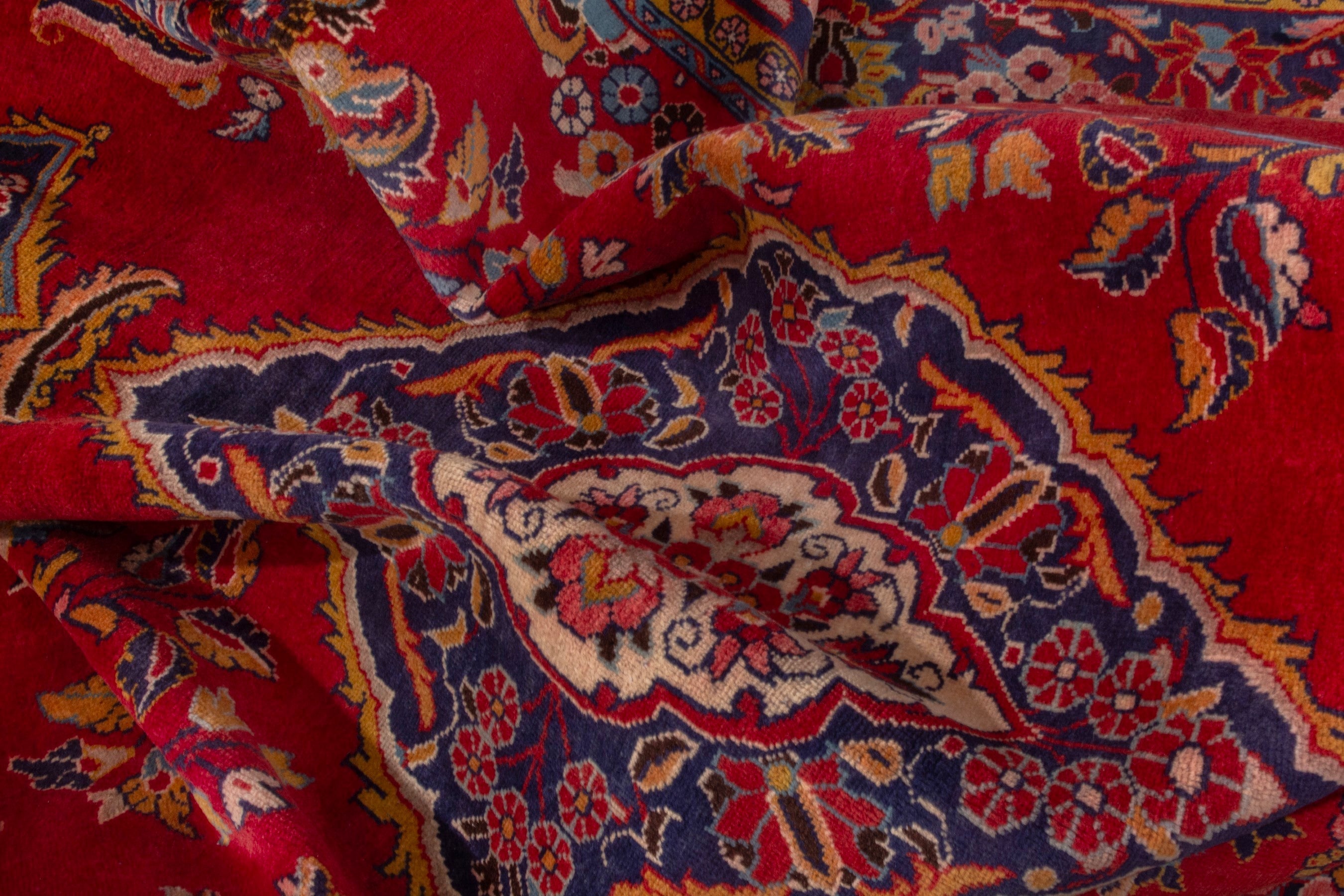 Persian Mahal oversized rug in deep red and burgundy, view 20 of 21