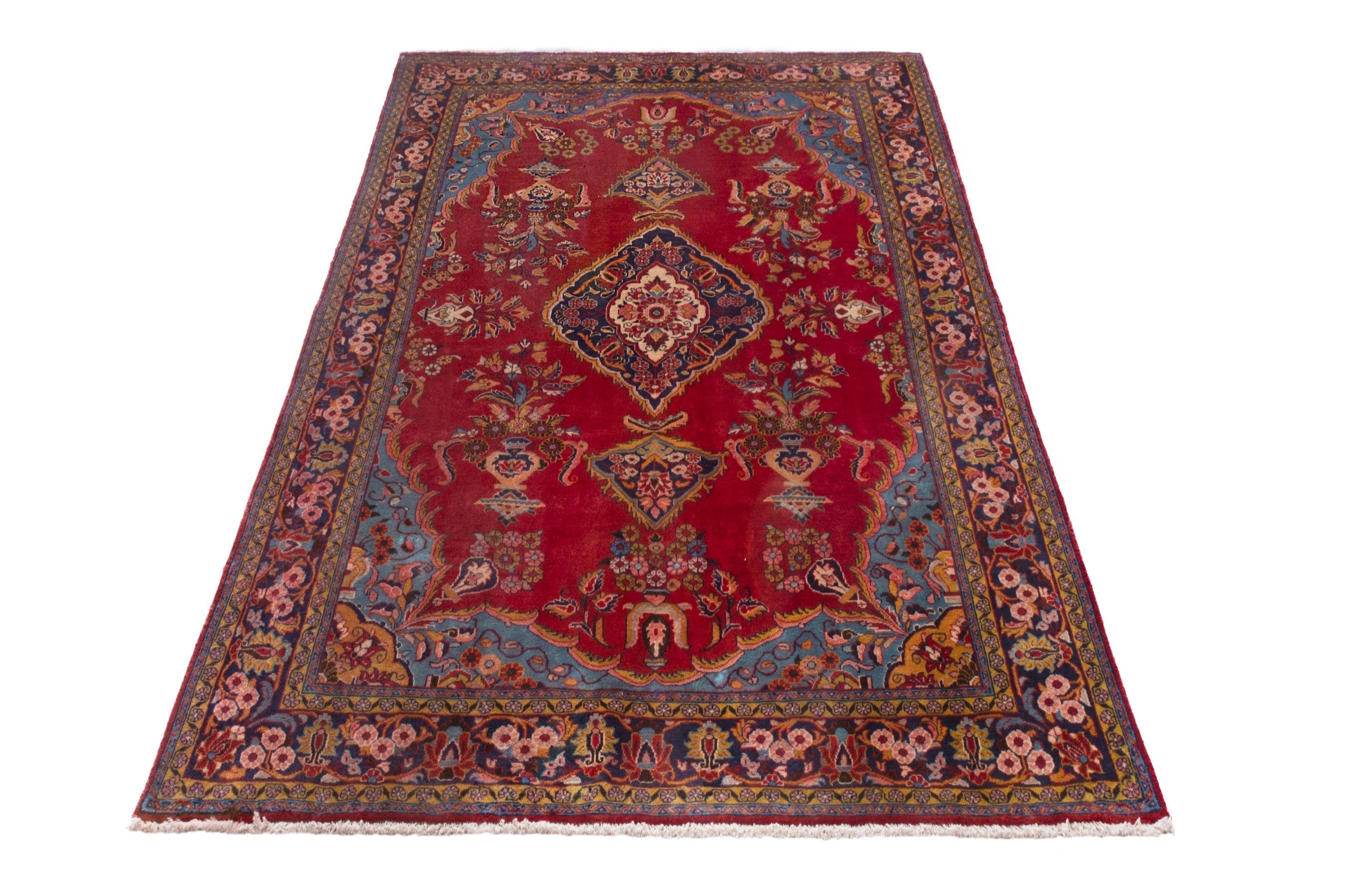 Persian Mahal oversized rug in deep red and burgundy, view 3 of 21