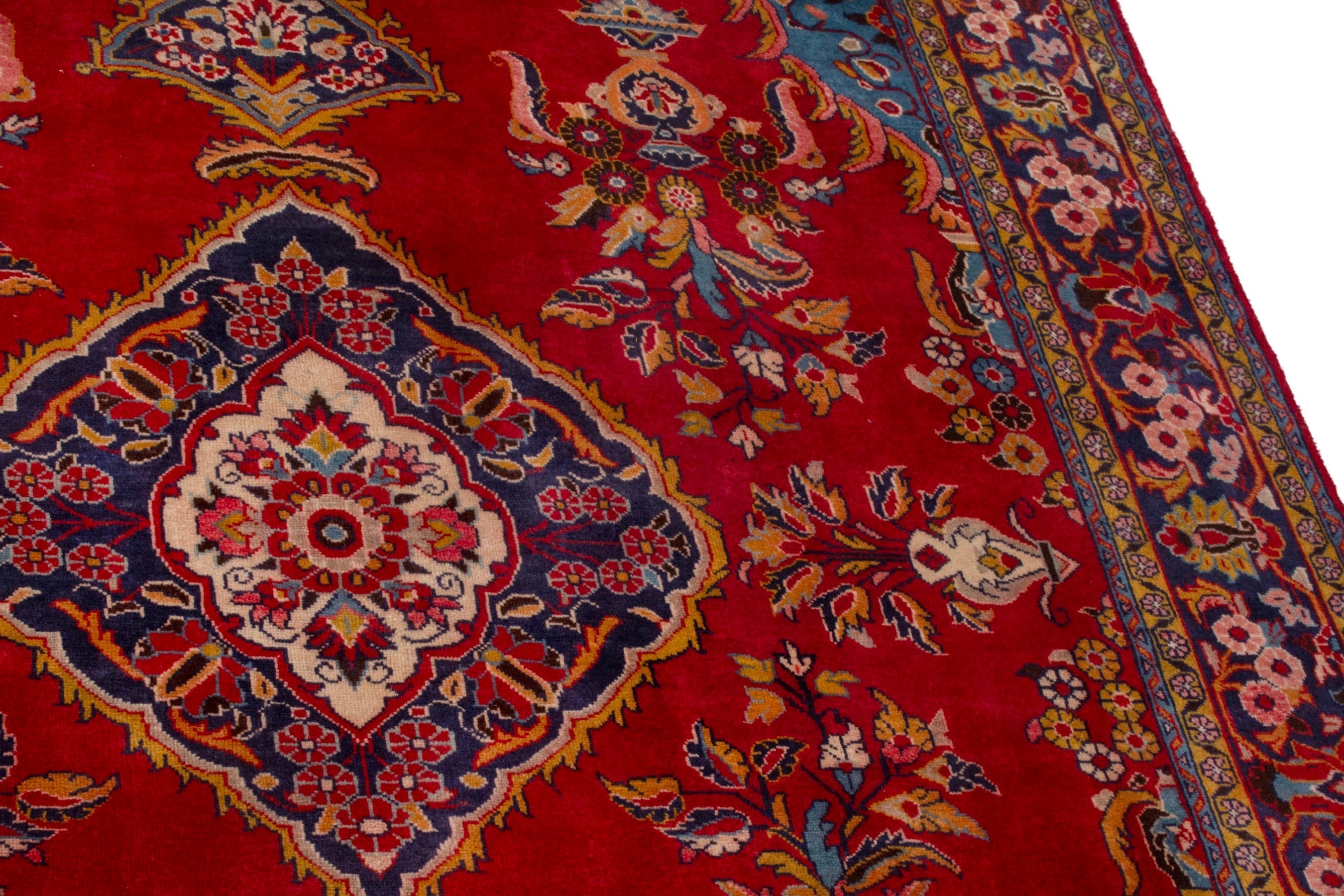 Persian Mahal oversized rug in deep red and burgundy, view 9 of 21