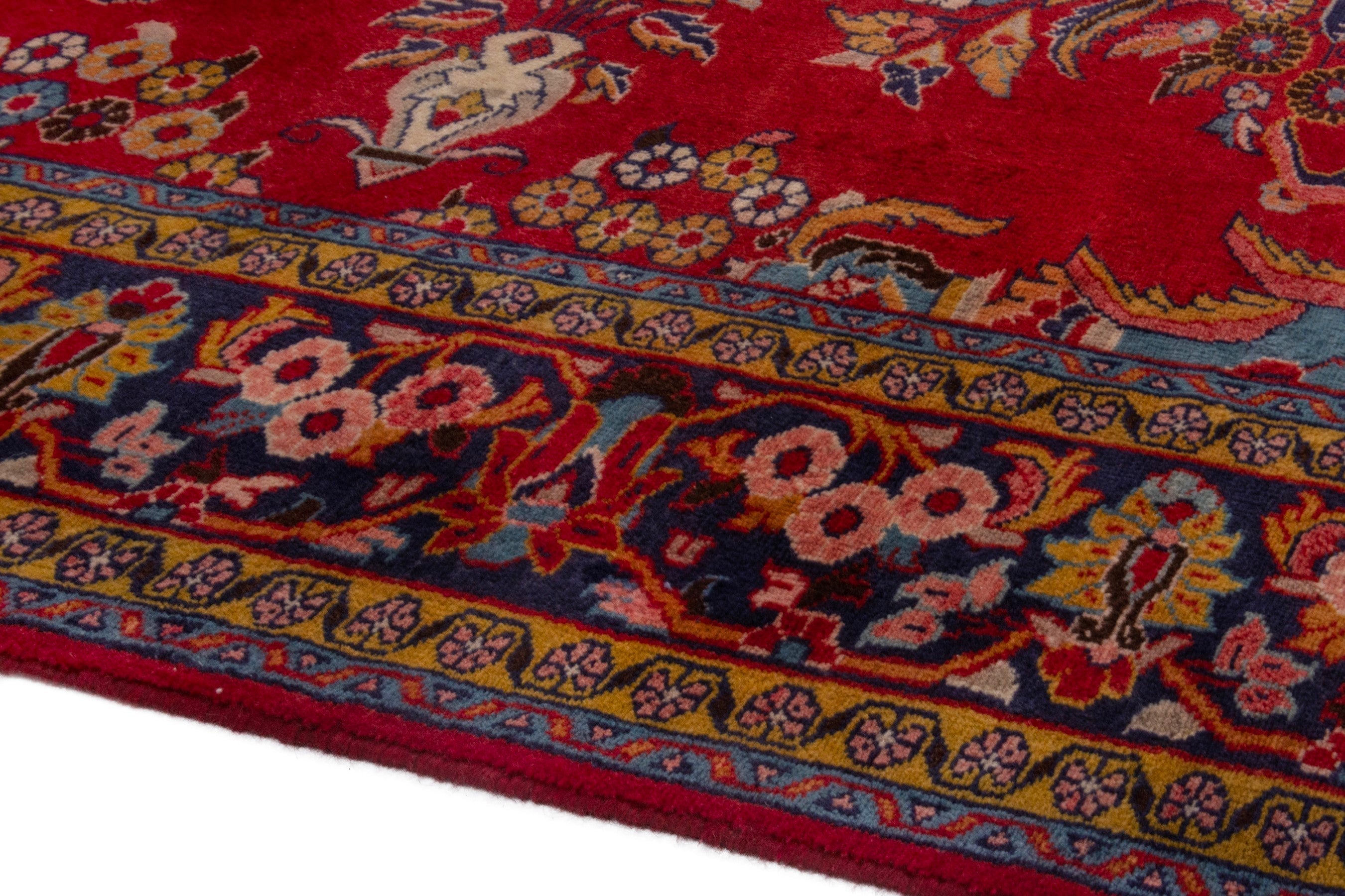 Persian Mahal oversized rug in deep red and burgundy, view 5 of 21