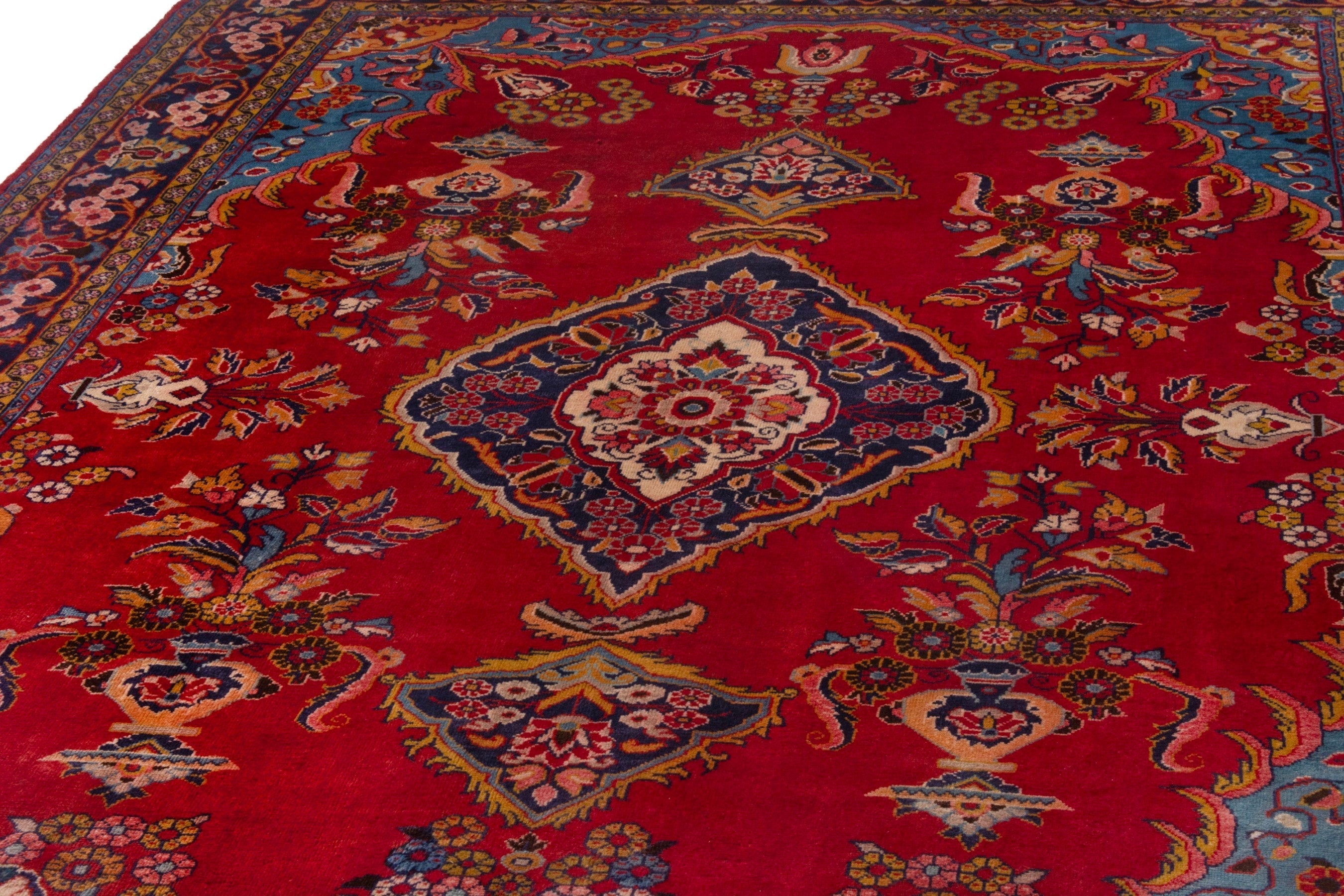 Persian Mahal oversized rug in deep red and burgundy, view 6 of 21