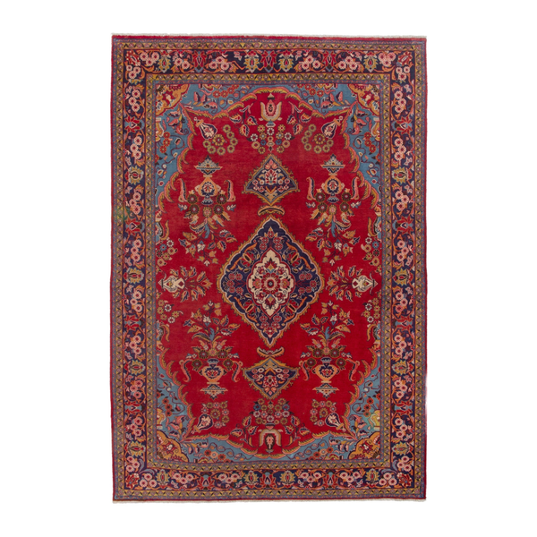 Persian Mahal oversized rug in deep red and burgundy, 7'9" x 11'7"