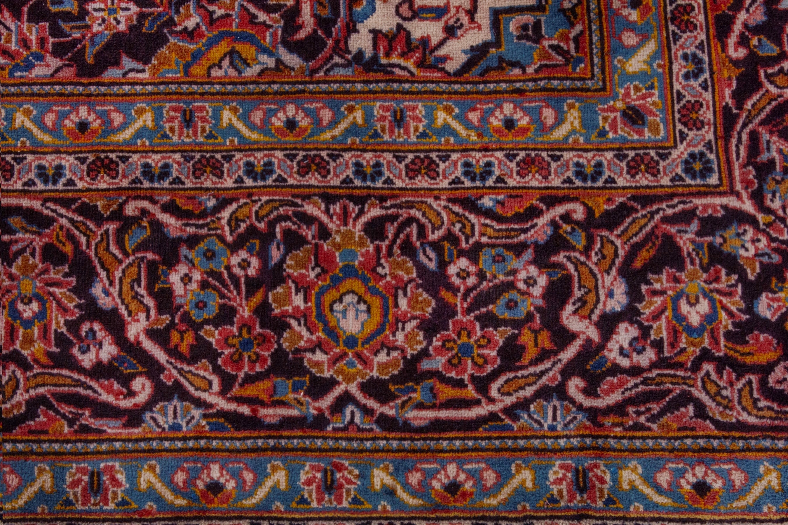 Persian Kashan oversized rug in deep red and burgundy, view 11 of 21