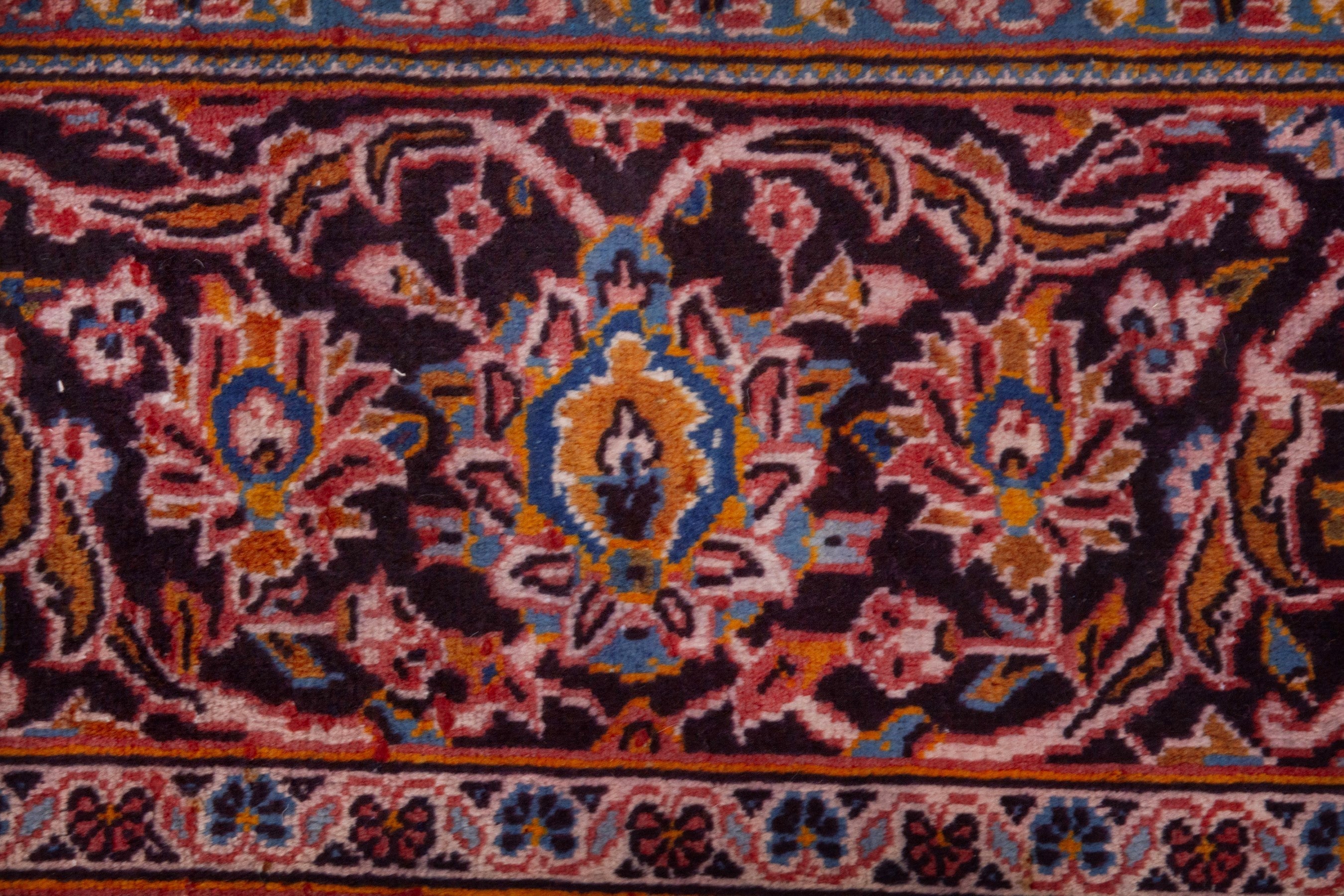 Persian Kashan oversized rug in deep red and burgundy, view 13 of 21