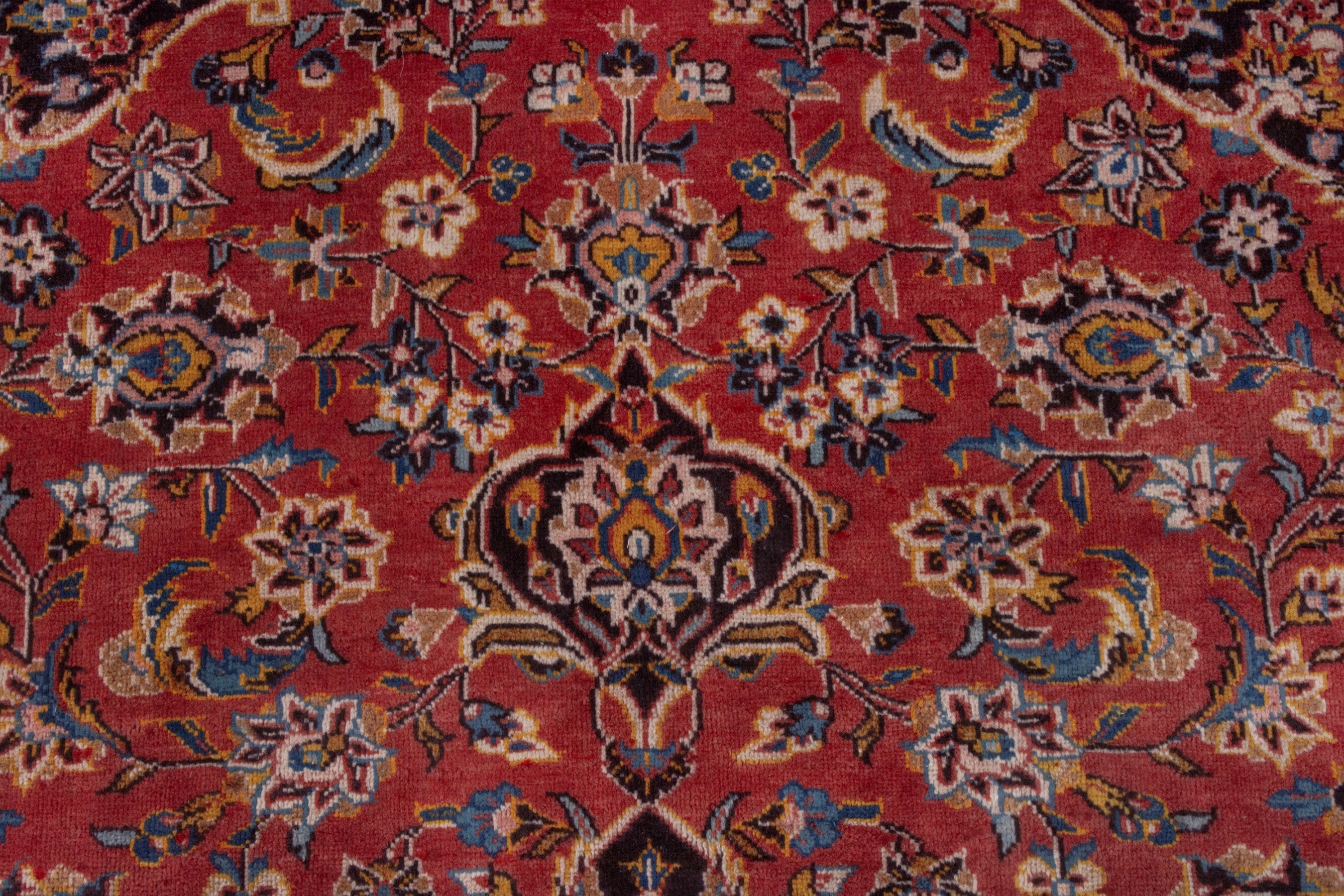 Persian Kashan oversized rug in deep red and burgundy, view 15 of 21