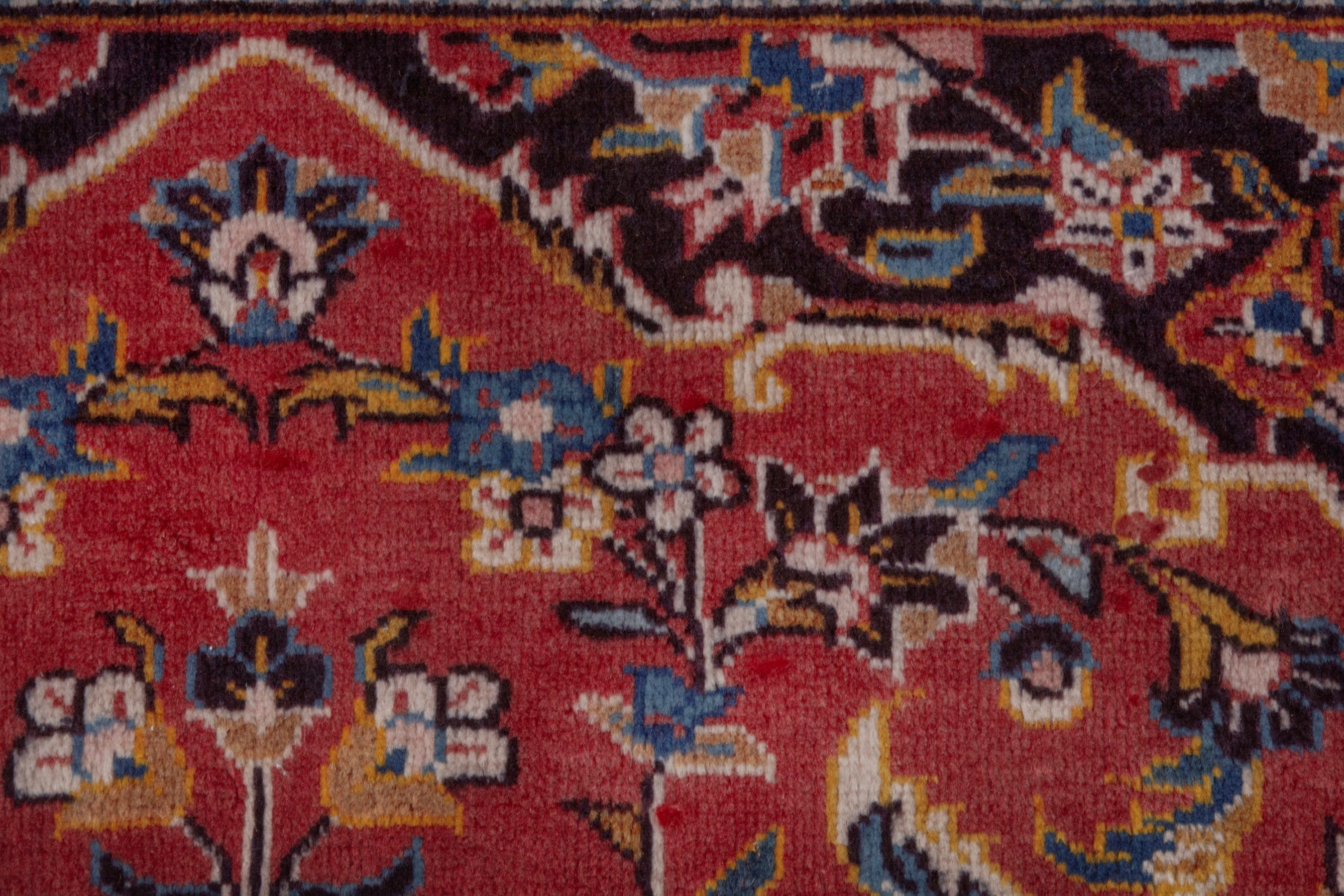 Persian Kashan oversized rug in deep red and burgundy, view 16 of 21