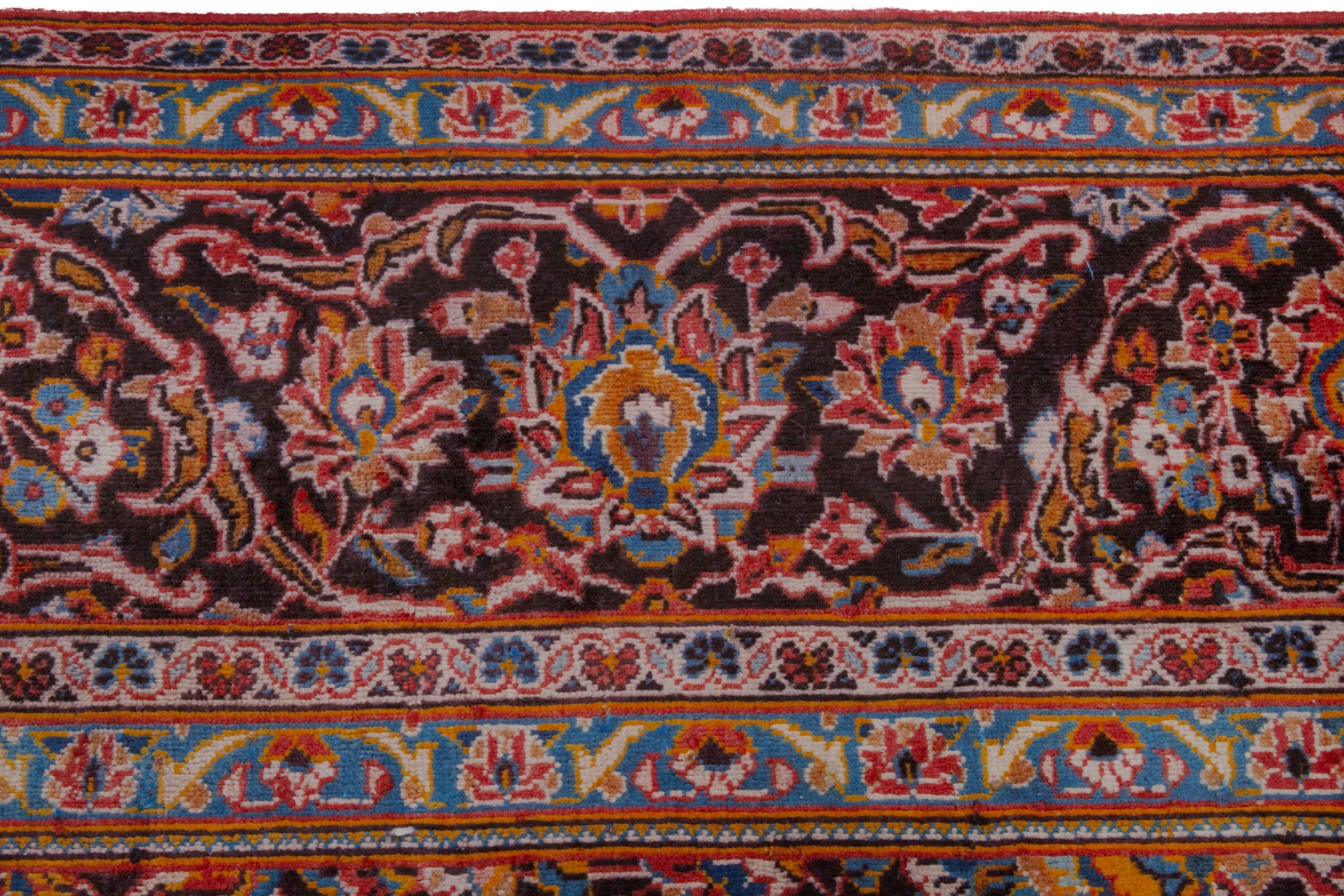 Persian Kashan oversized rug in deep red and burgundy, view 12 of 21
