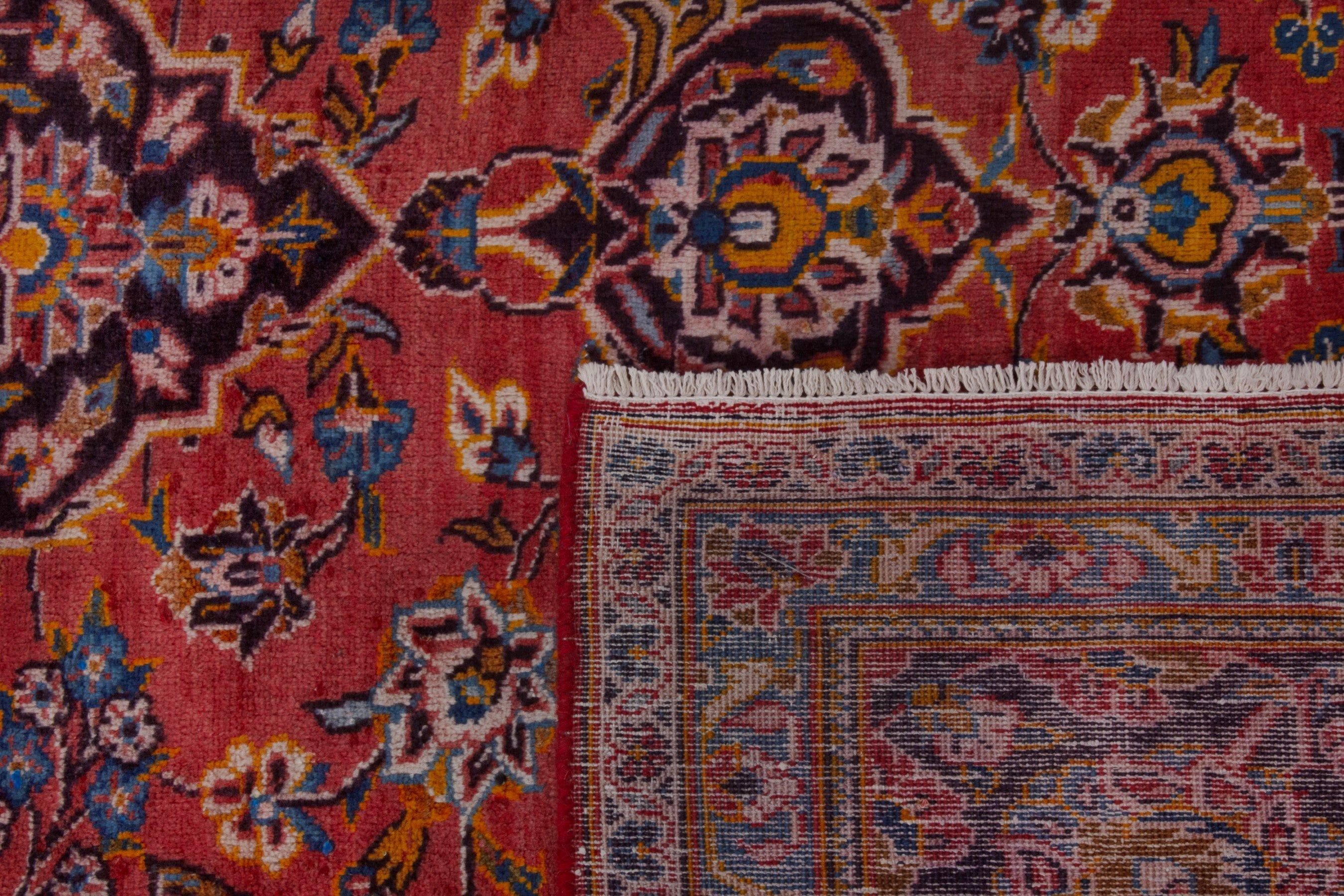 Persian Kashan oversized rug in deep red and burgundy, view 21 of 21