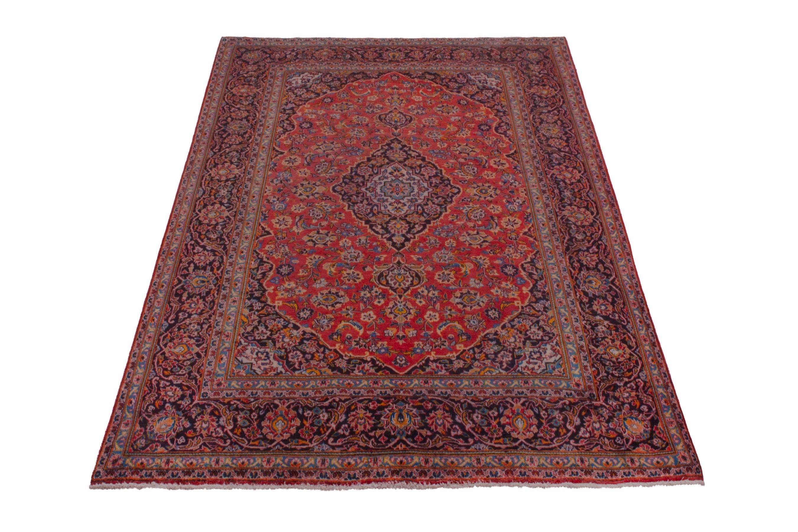 Persian Kashan oversized rug in deep red and burgundy, view 2 of 21