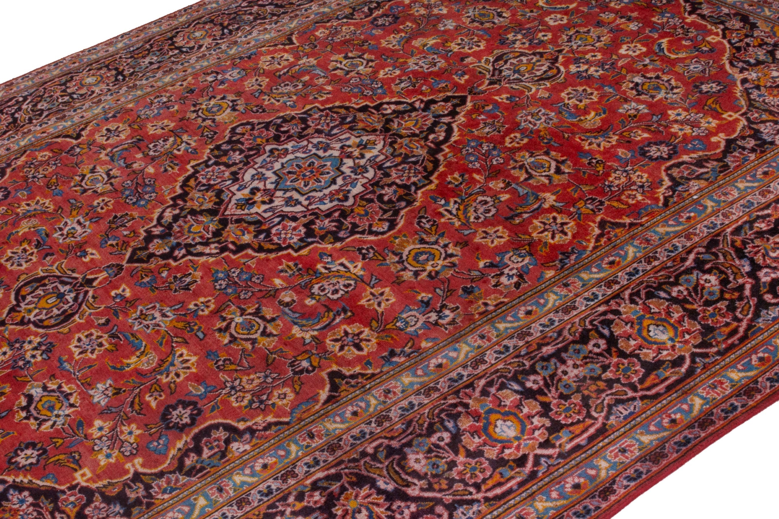 Persian Kashan oversized rug in deep red and burgundy, view 8 of 21