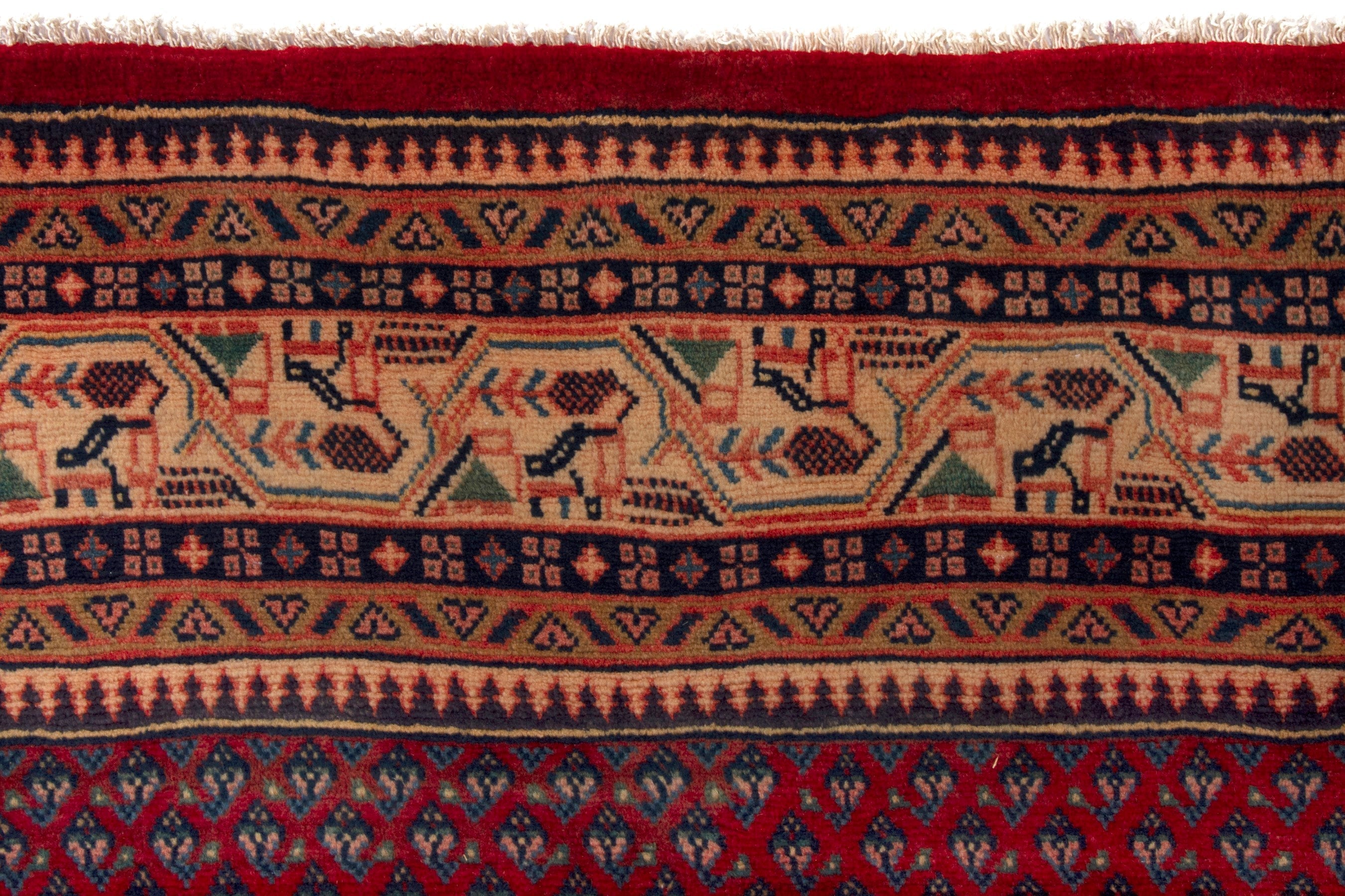 Persian Arak oversized rug in burgundy and cream, view 9 of 17
