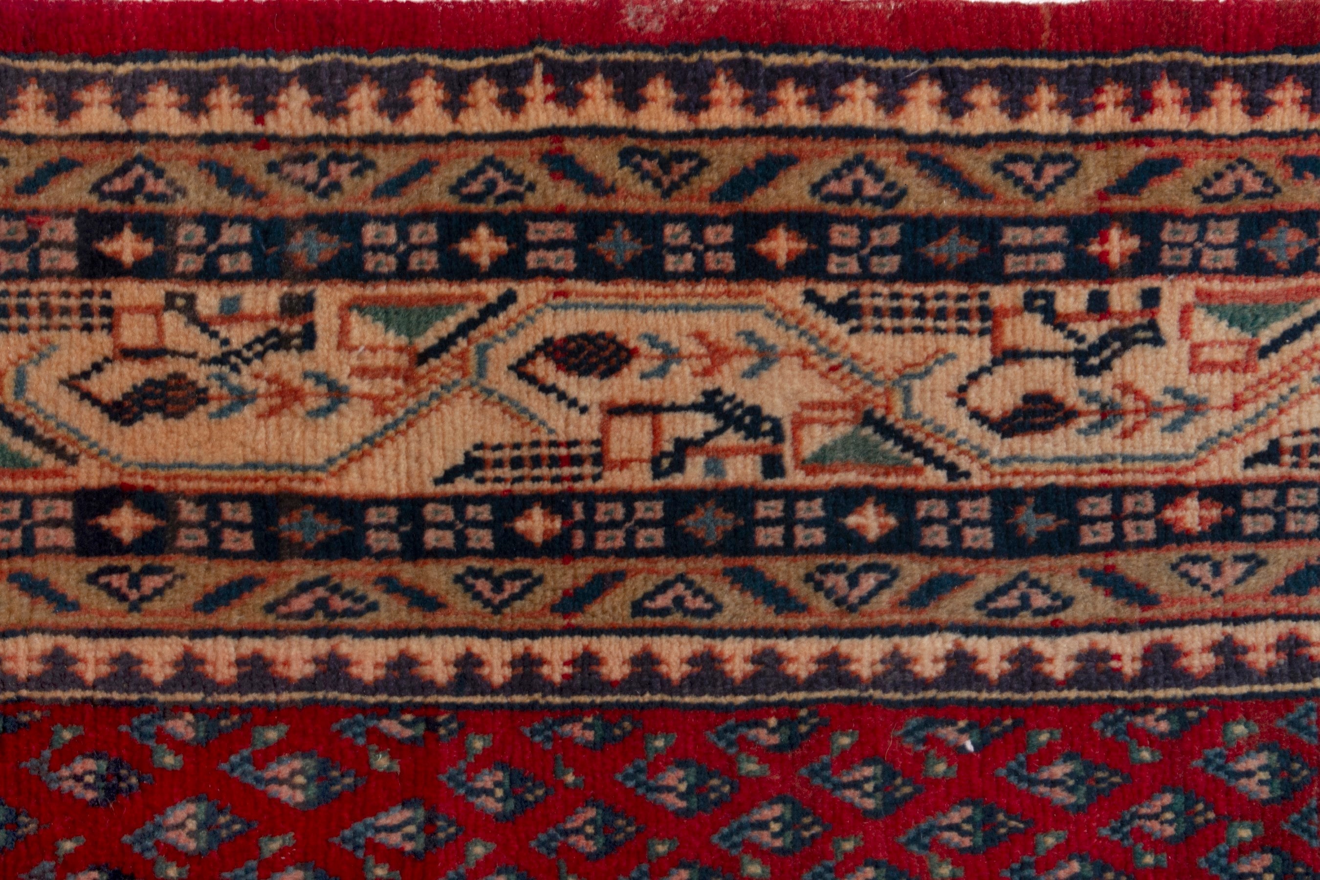 Persian Arak oversized rug in burgundy and cream, view 10 of 17