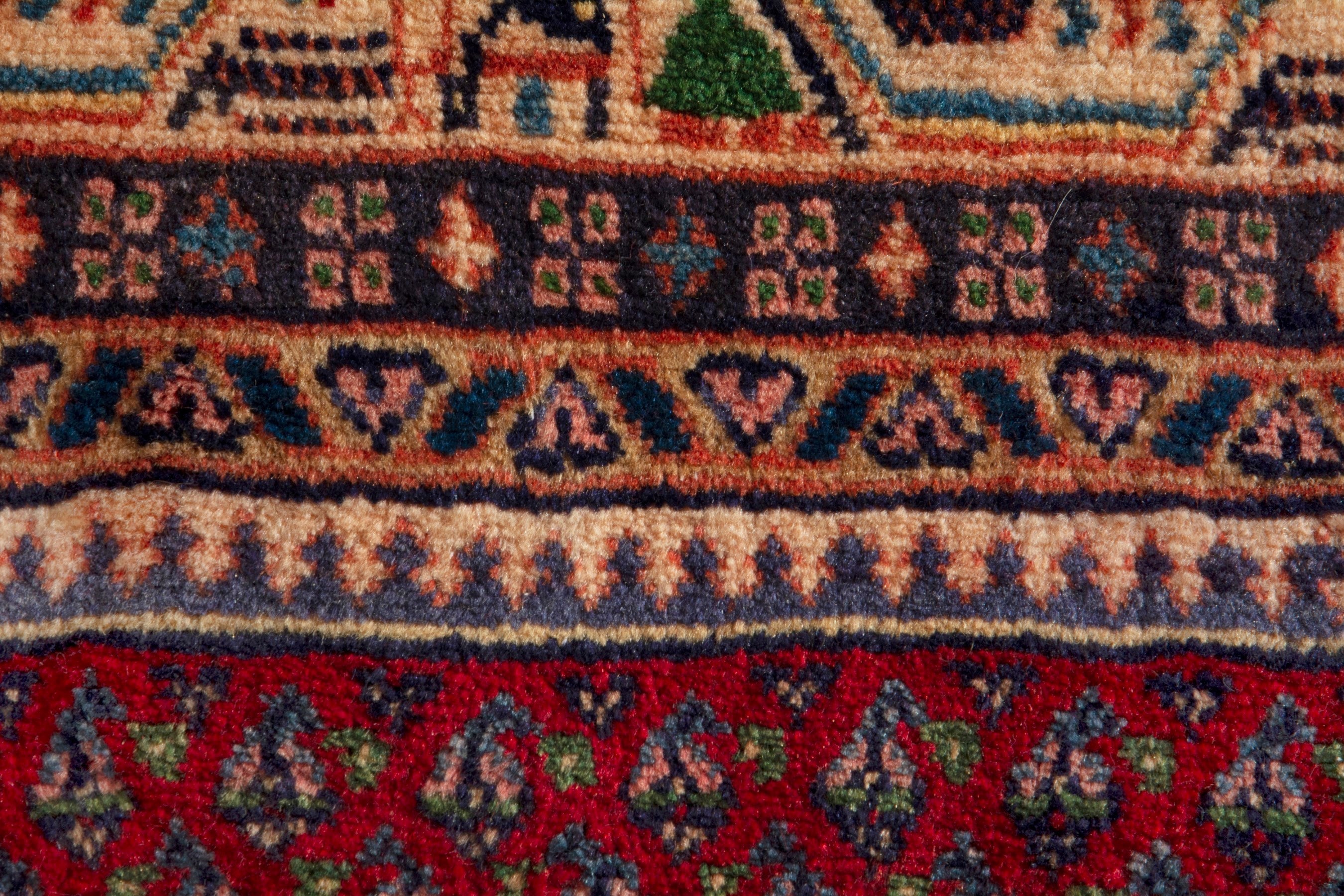 Persian Arak oversized rug in burgundy and cream, view 11 of 17