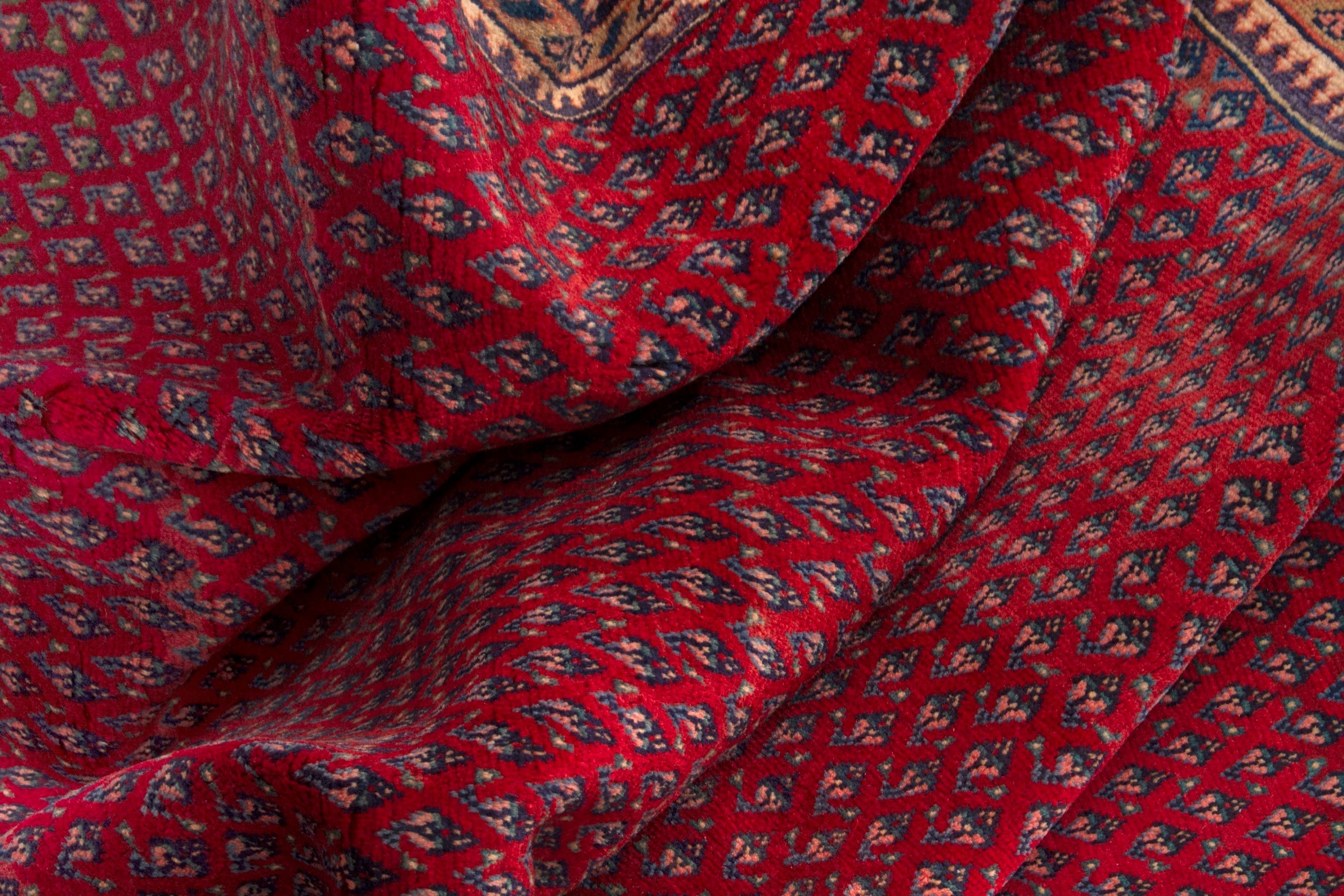 Persian Arak oversized rug in burgundy and cream, view 15 of 17