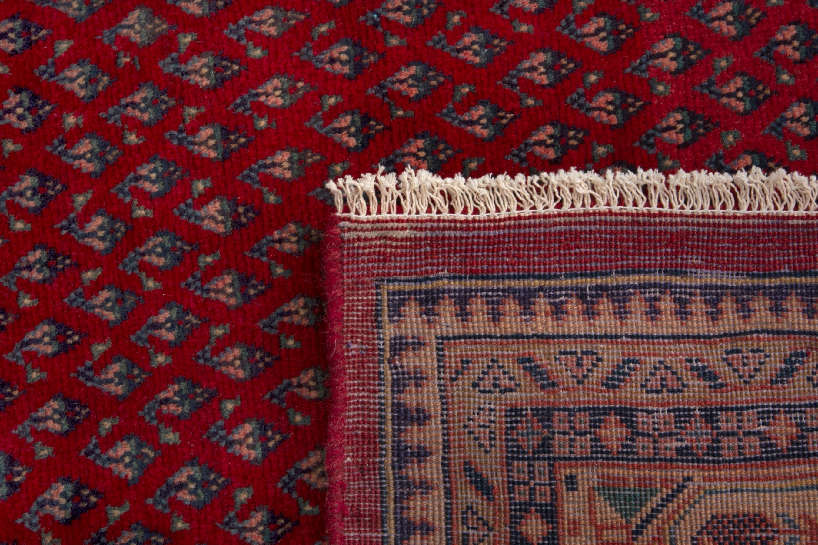 Persian Arak oversized rug in burgundy and cream, view 17 of 17