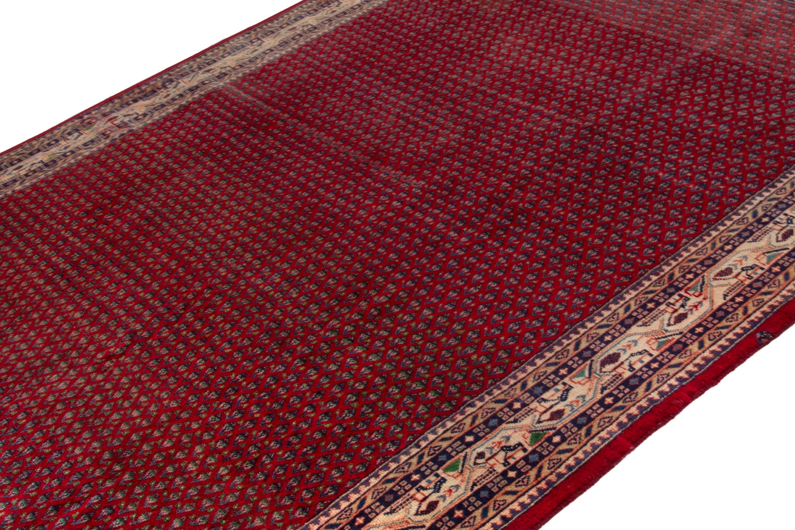 Persian Arak oversized rug in burgundy and cream, view 6 of 17