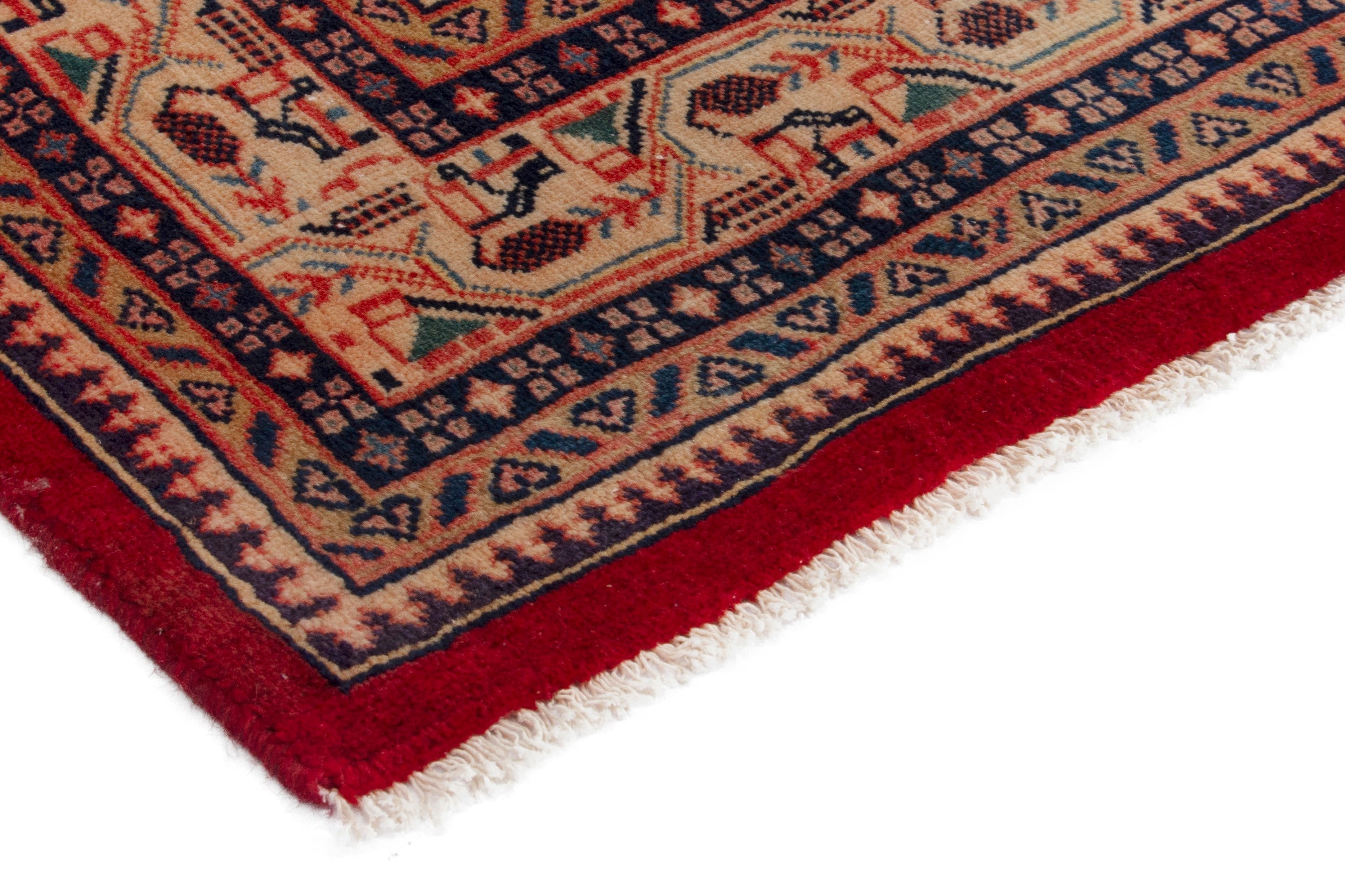 Persian Arak oversized rug in burgundy and cream, view 4 of 17