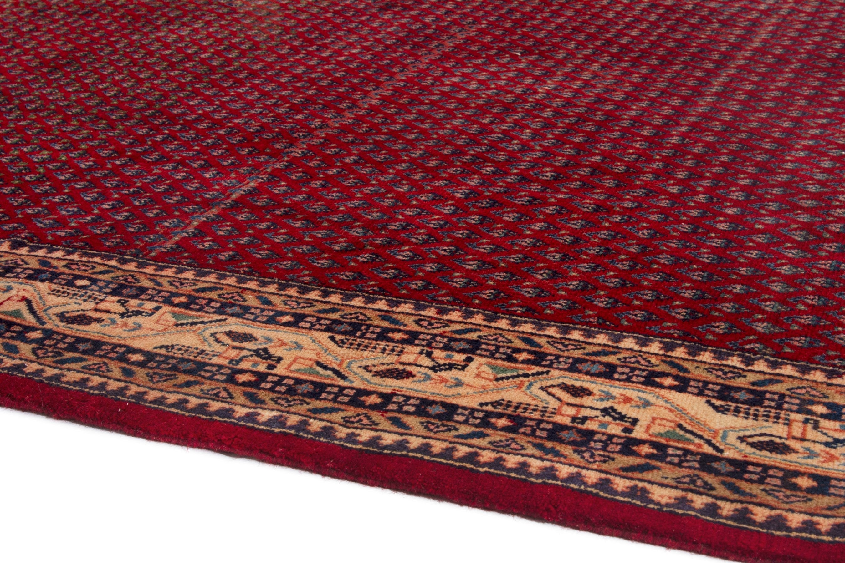 Persian Arak oversized rug in burgundy and cream, view 5 of 17