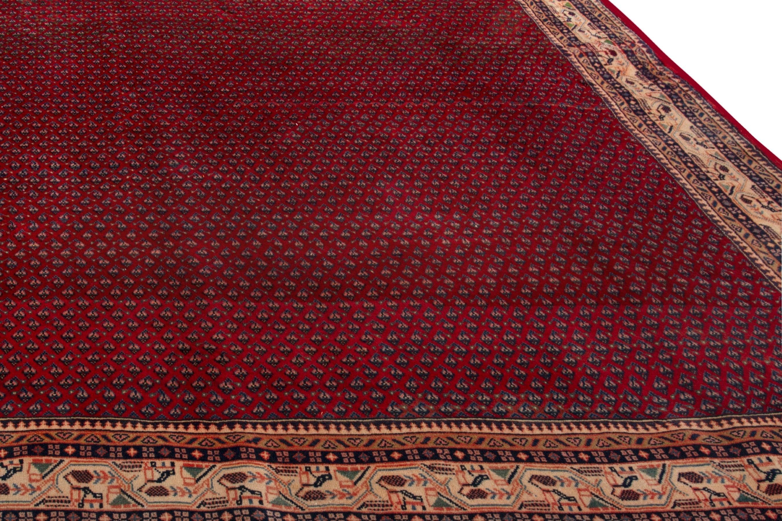 Persian Arak oversized rug in burgundy and cream, view 7 of 17