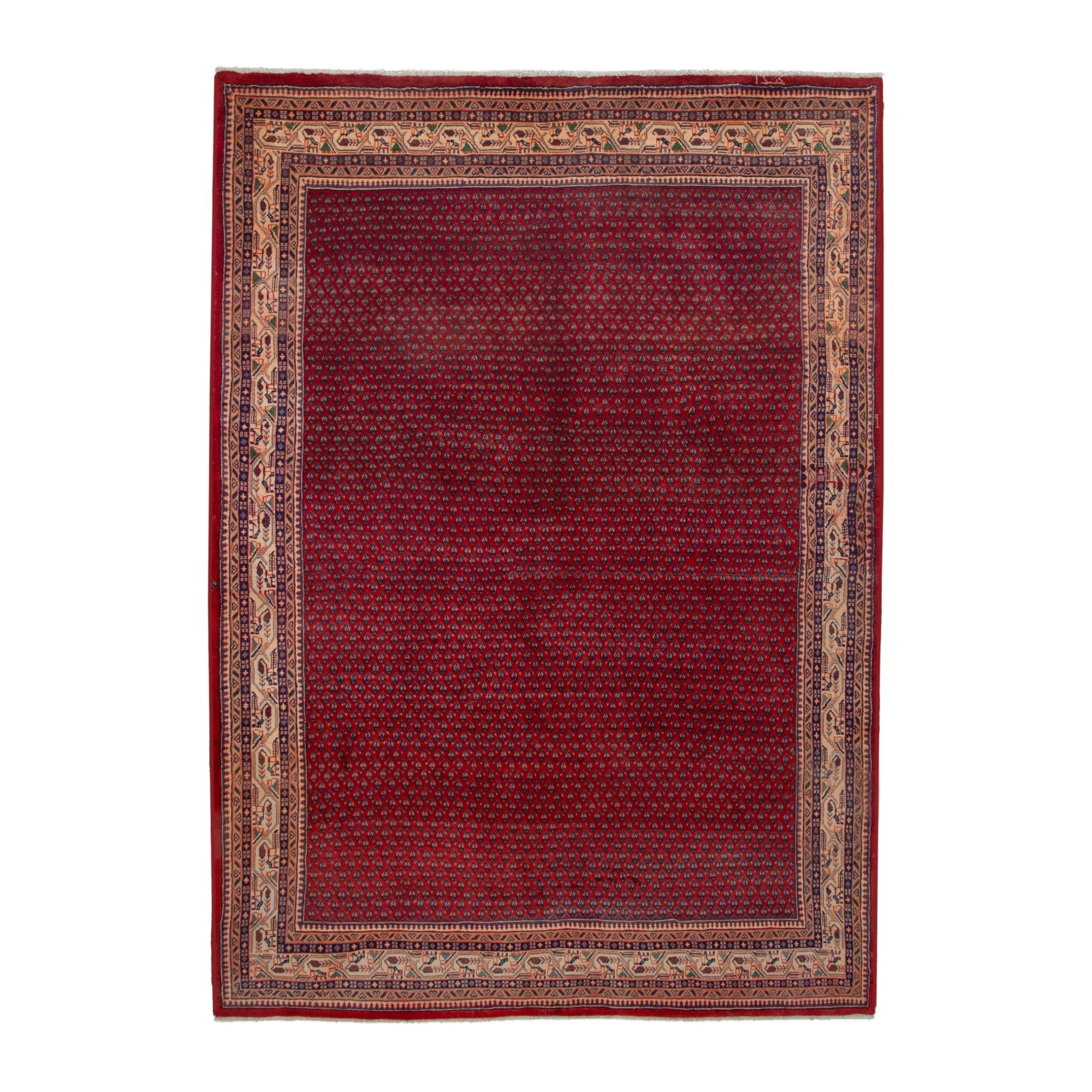 Persian Arak oversized rug in burgundy and cream, 7'2" x 10'6"