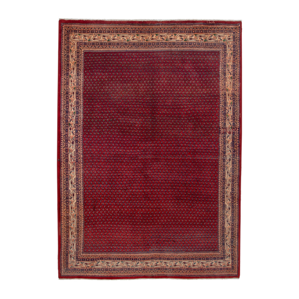 Persian Arak oversized rug in burgundy and cream, 7'2" x 10'6"
