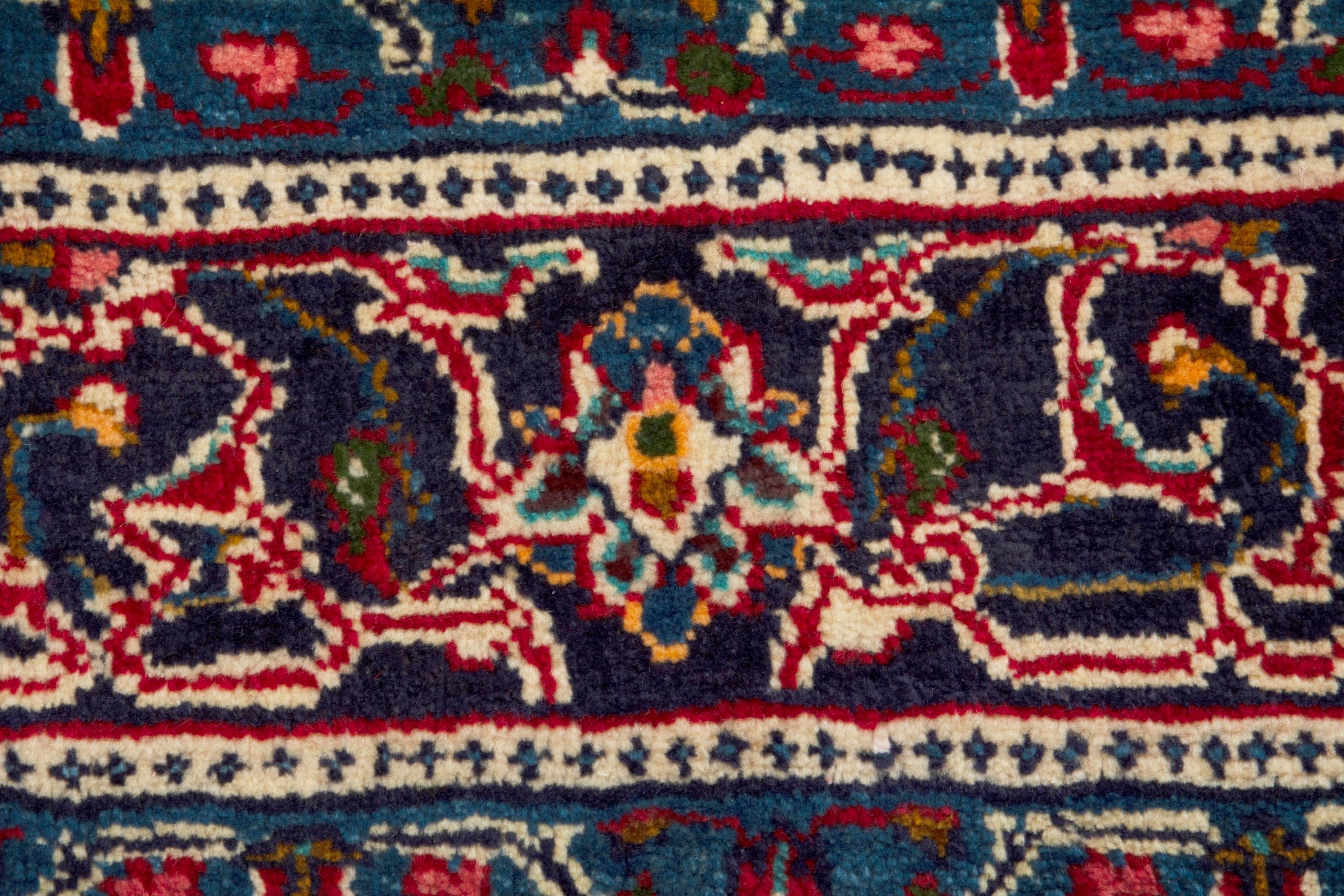 Persian Arak area rug in deep red and navy, view 11 of 18