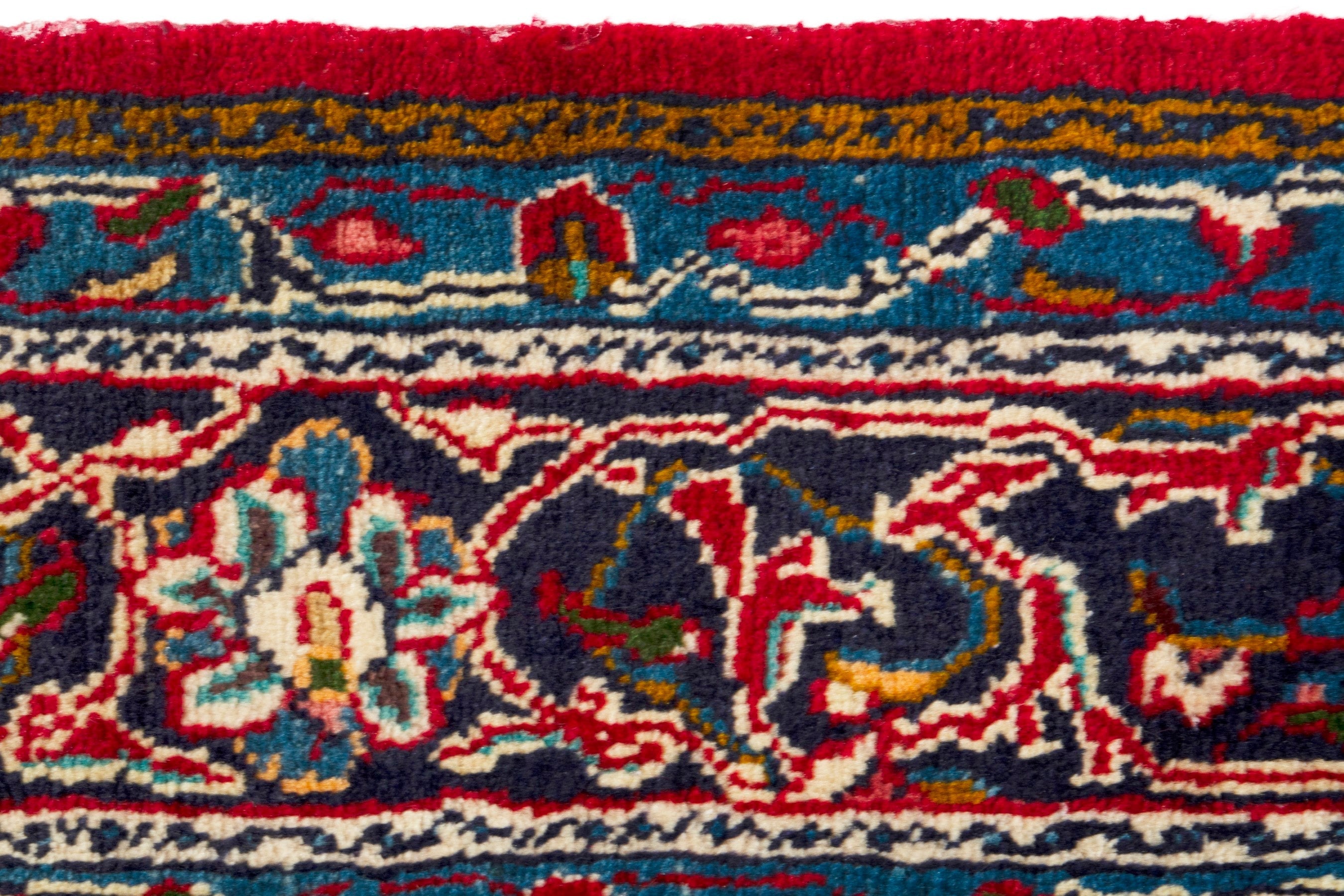 Persian Arak area rug in deep red and navy, view 12 of 18