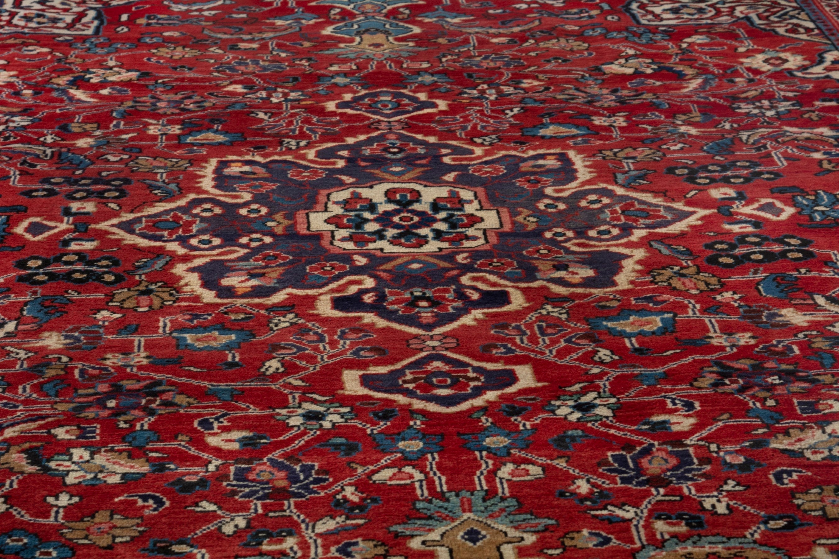 Persian Arak oversized rug in deep red and burgundy, view 7 of 20
