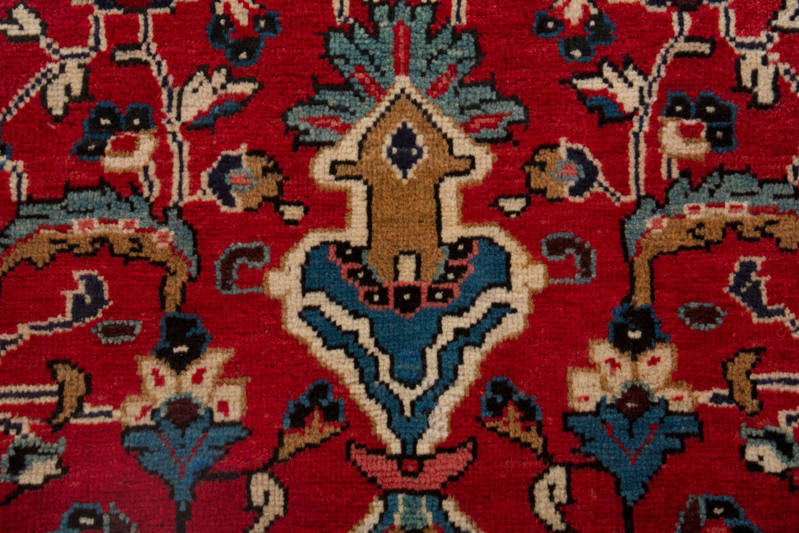 Persian Arak oversized rug in deep red and burgundy, view 13 of 20