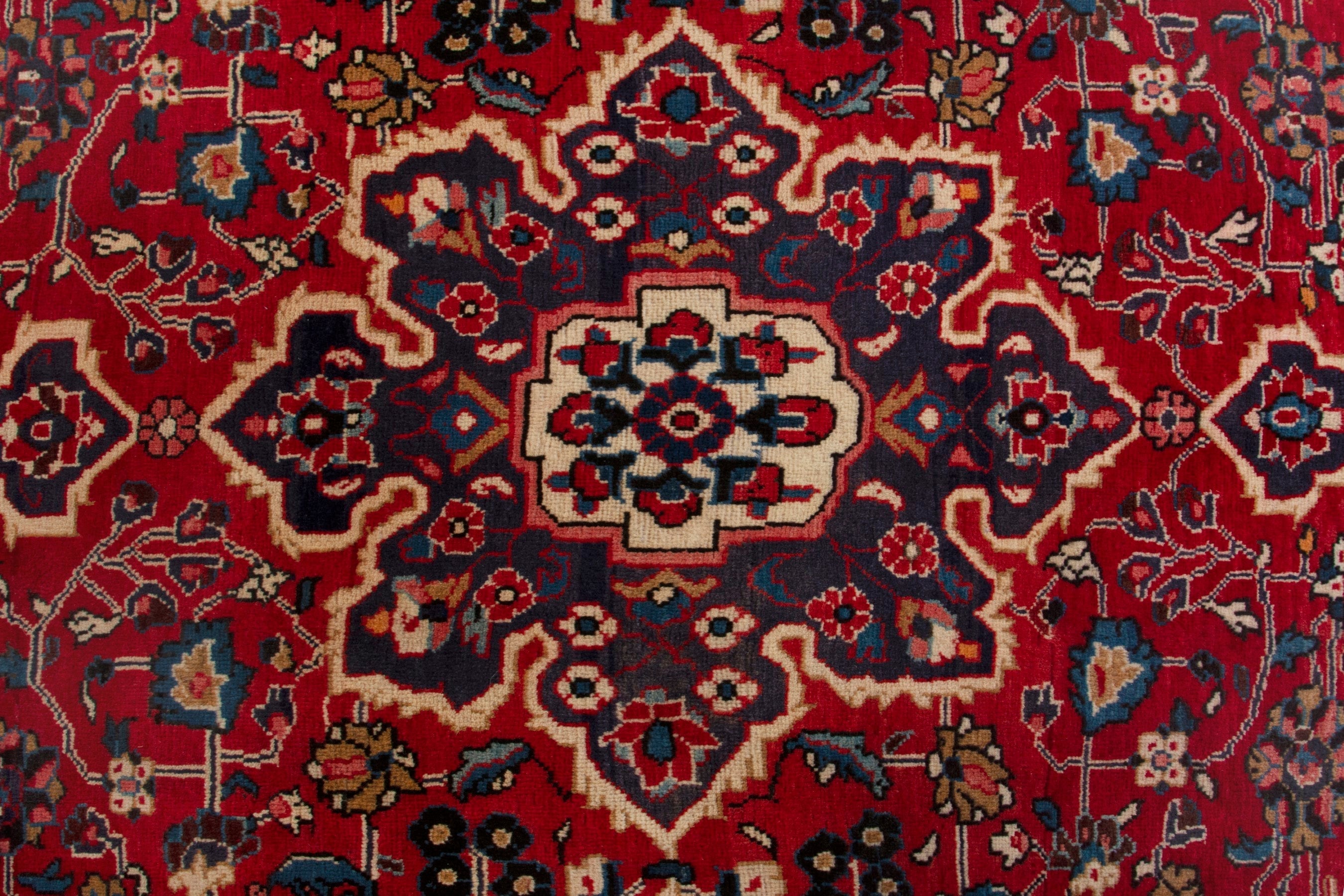 Persian Arak oversized rug in deep red and burgundy, view 14 of 20