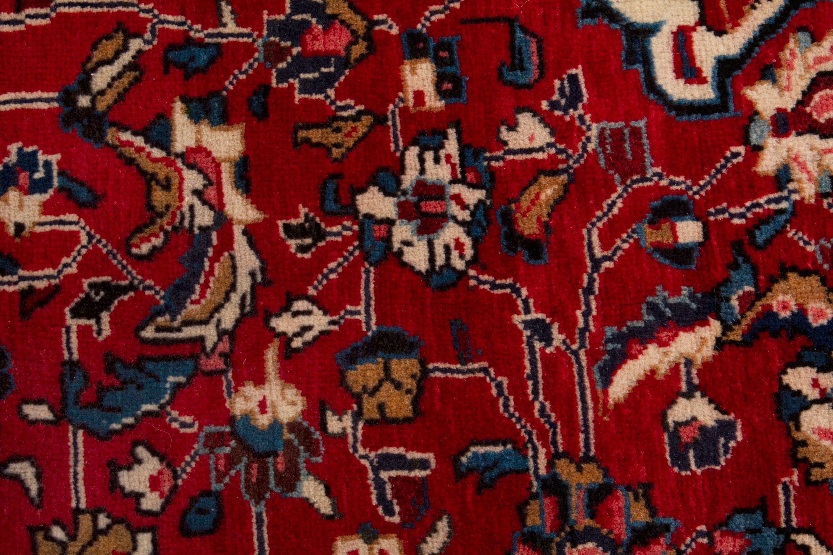 Persian Arak oversized rug in deep red and burgundy, view 16 of 20