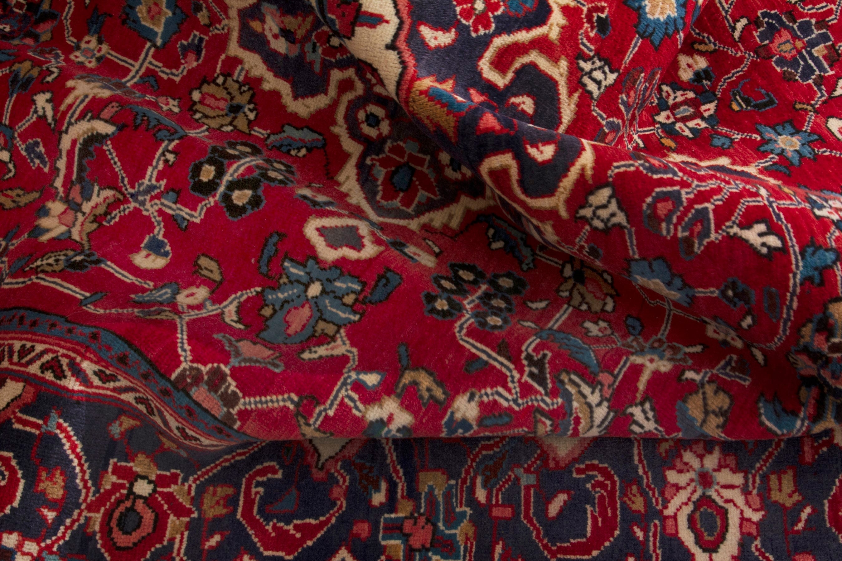 Persian Arak oversized rug in deep red and burgundy, view 19 of 20