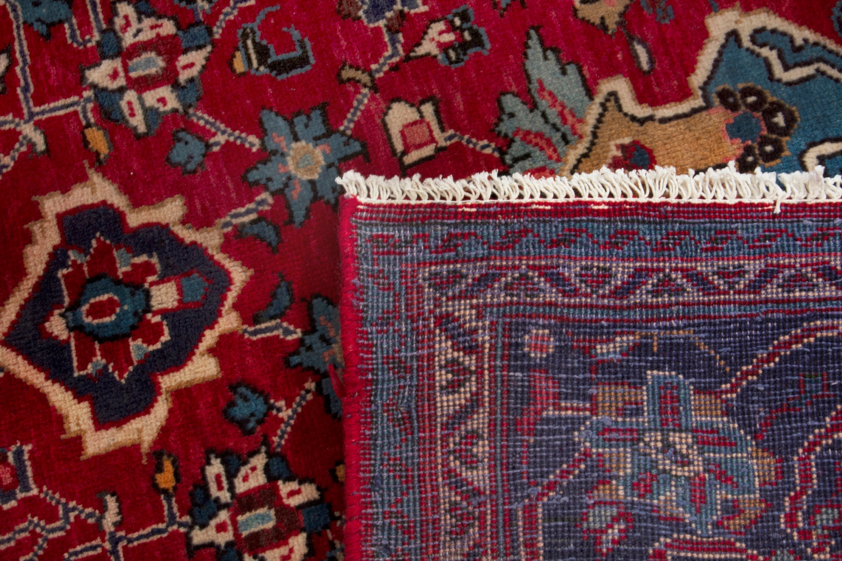Persian Arak oversized rug in deep red and burgundy, view 20 of 20