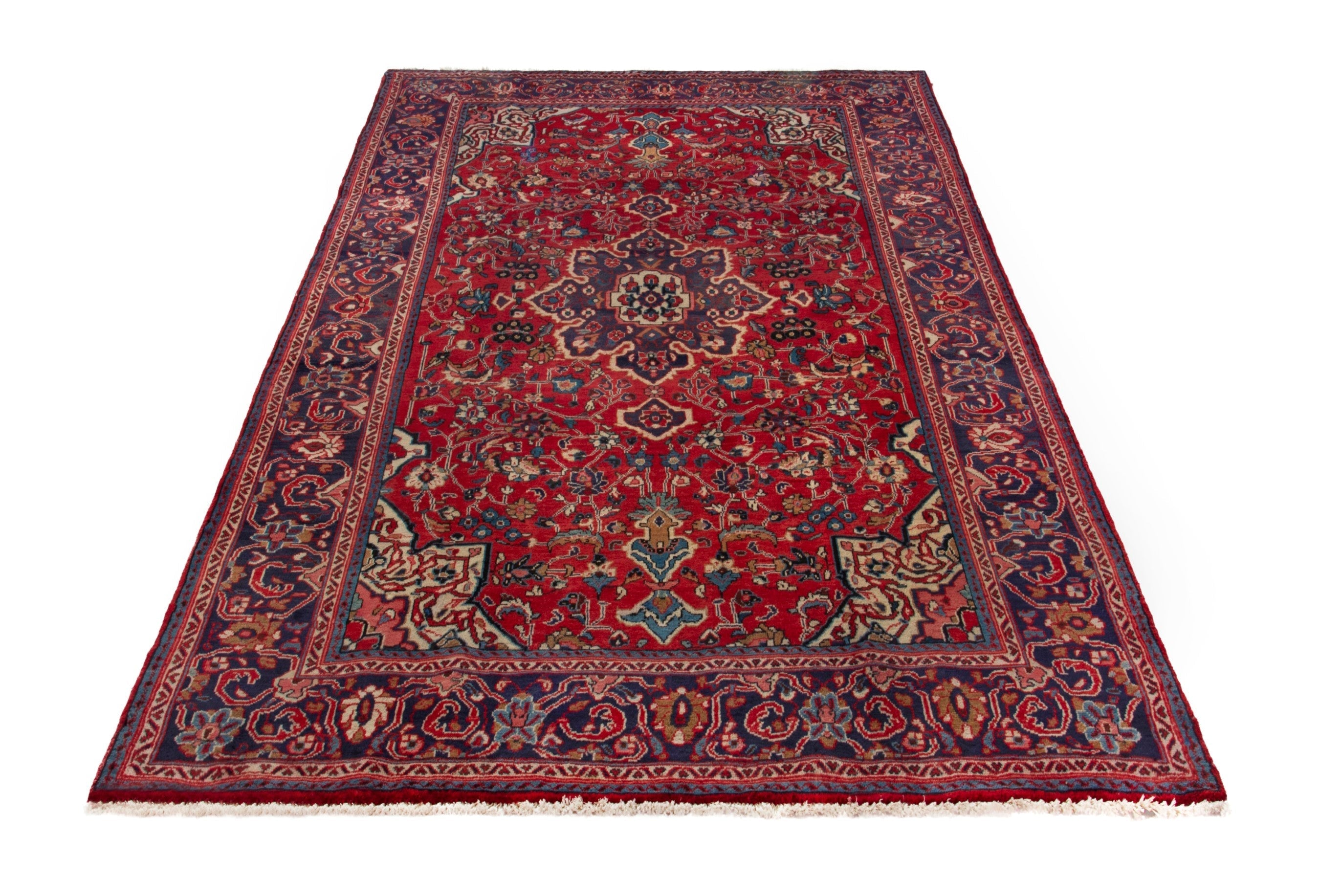 Persian Arak oversized rug in deep red and burgundy, view 2 of 20