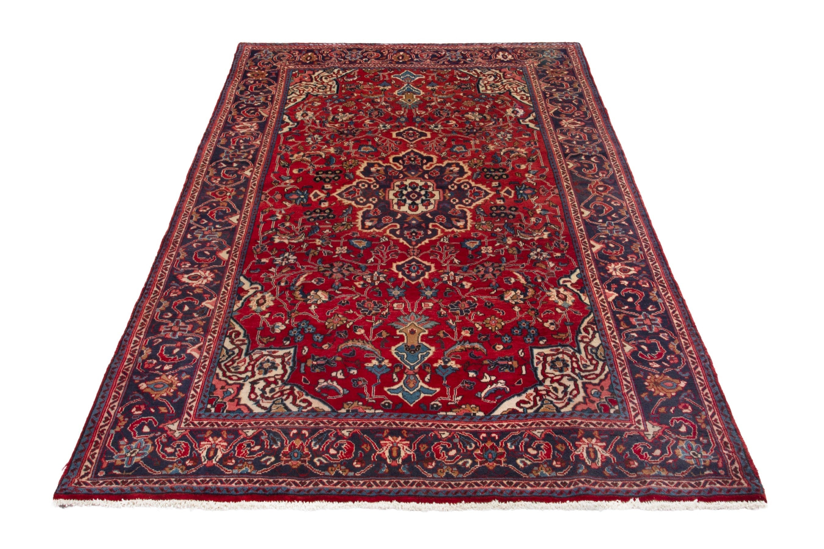 Persian Arak oversized rug in deep red and burgundy, view 3 of 20