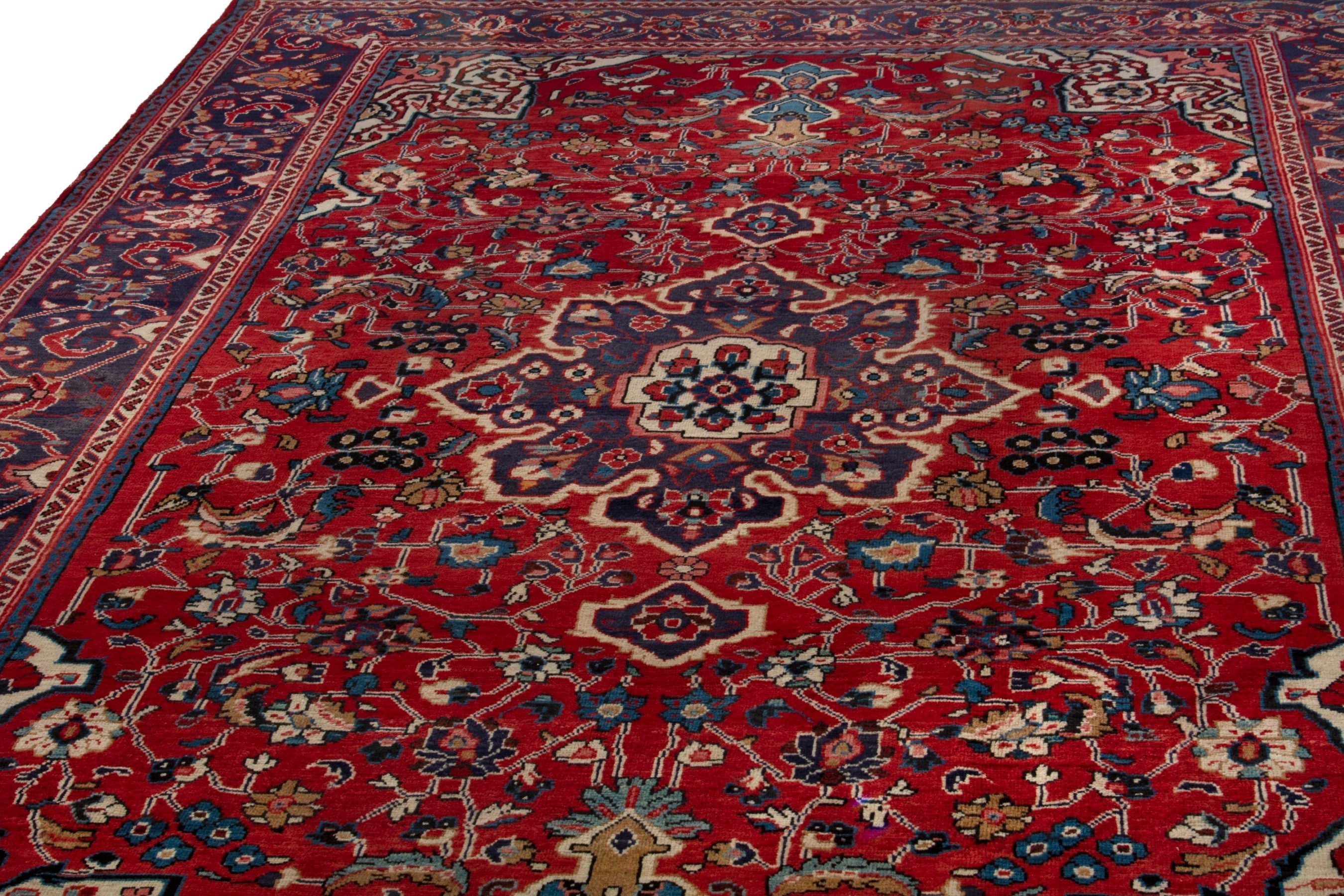Persian Arak oversized rug in deep red and burgundy, view 6 of 20