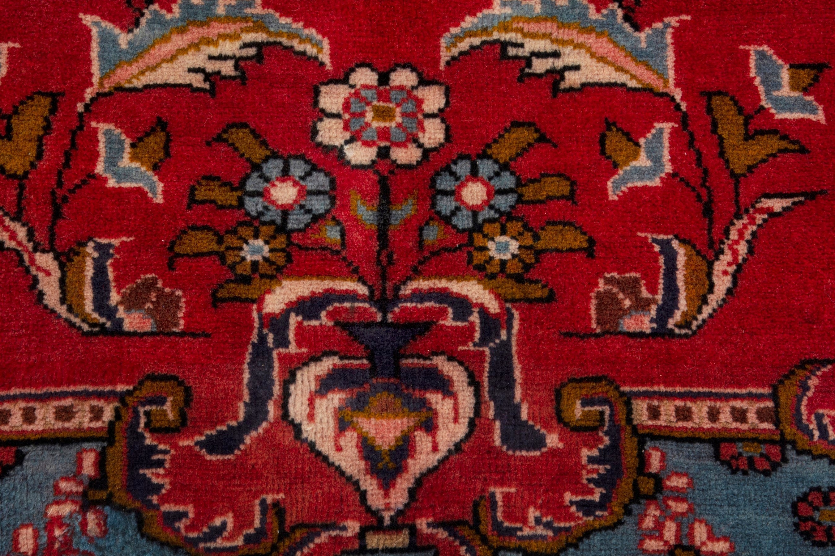 Persian Vist oversized rug in deep red and dark blue, view 11 of 18