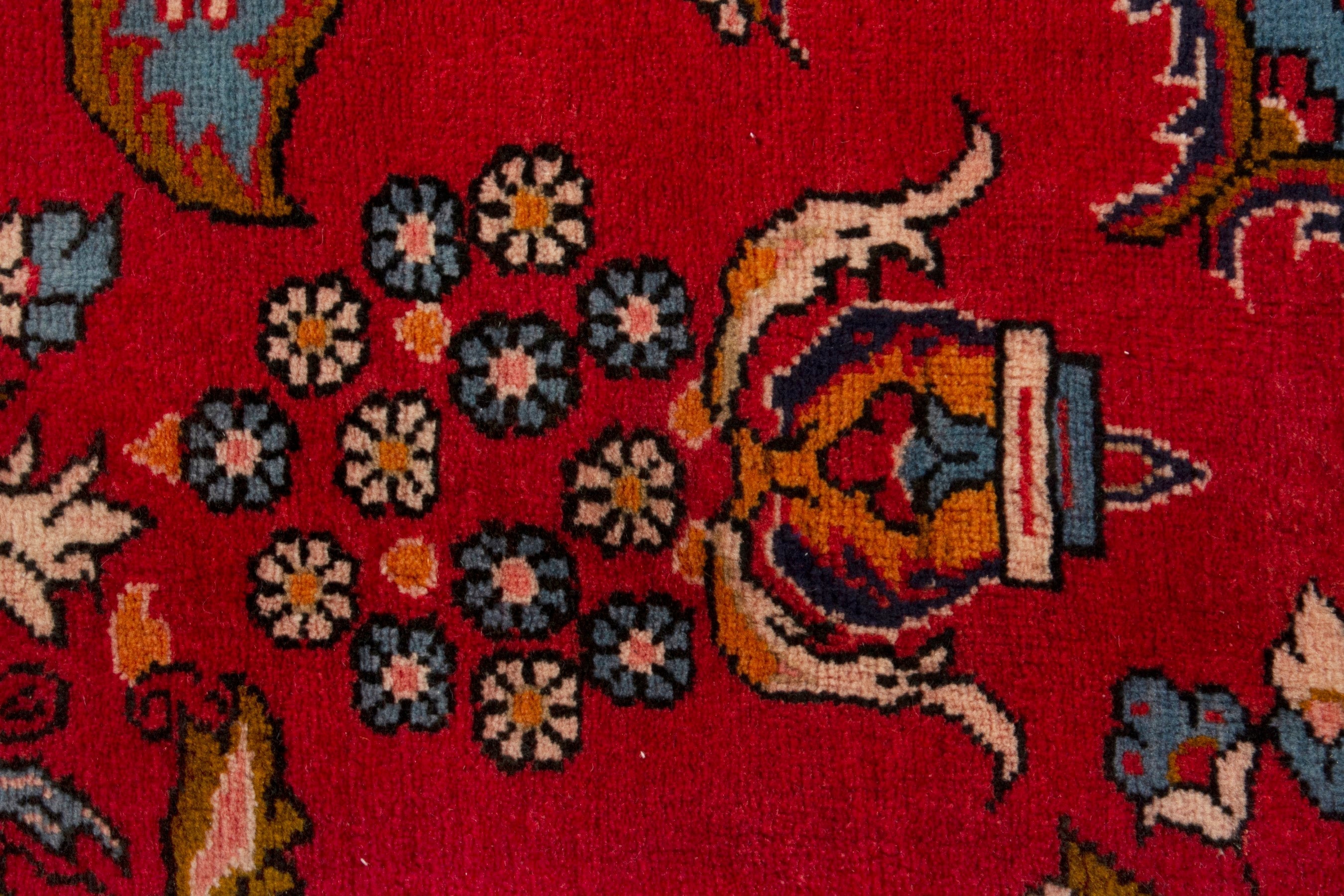 Persian Vist oversized rug in deep red and dark blue, view 13 of 18