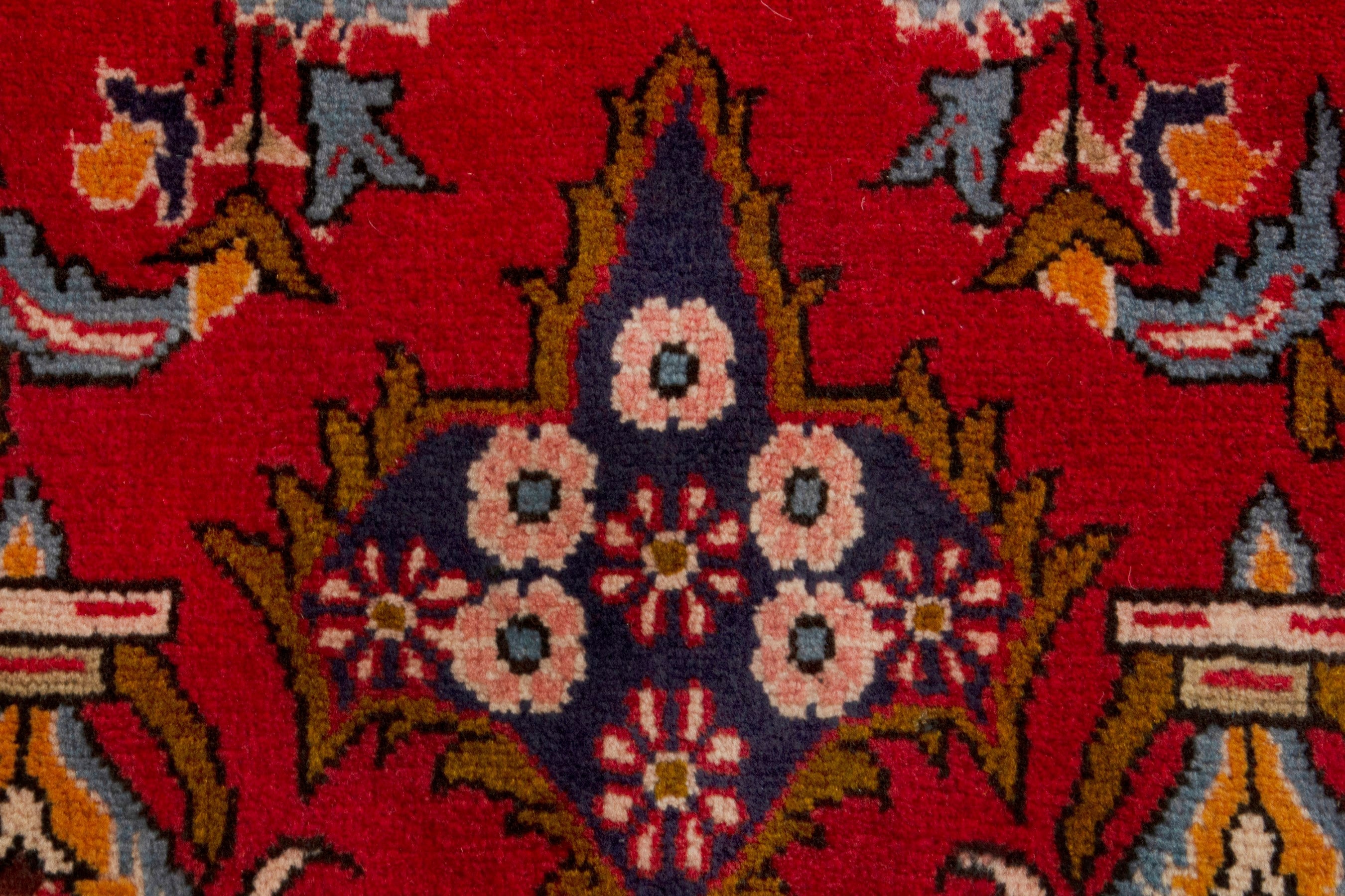 Persian Vist oversized rug in deep red and dark blue, view 14 of 18