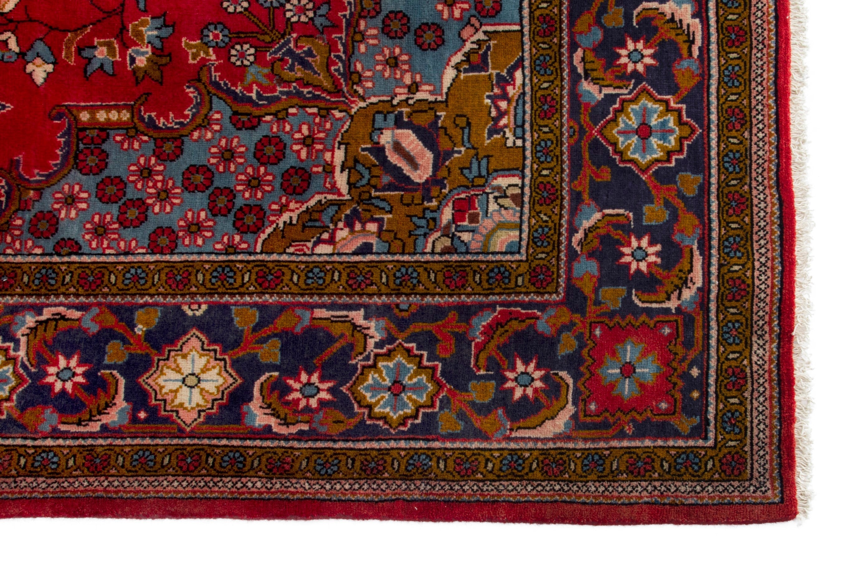 Persian Vist oversized rug in deep red and dark blue, view 10 of 18