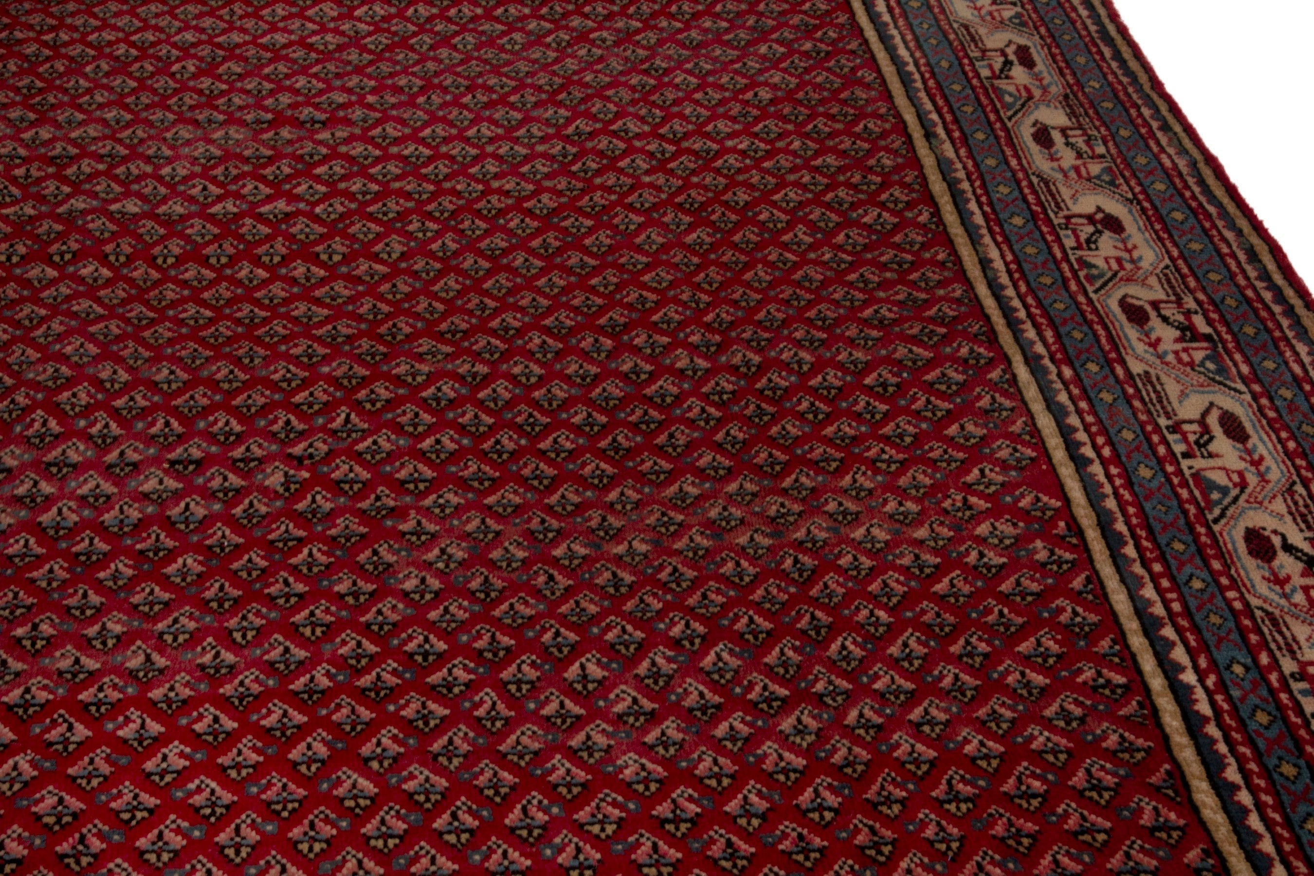 Persian Arak oversized rug in deep red and burgundy, view 7 of 18