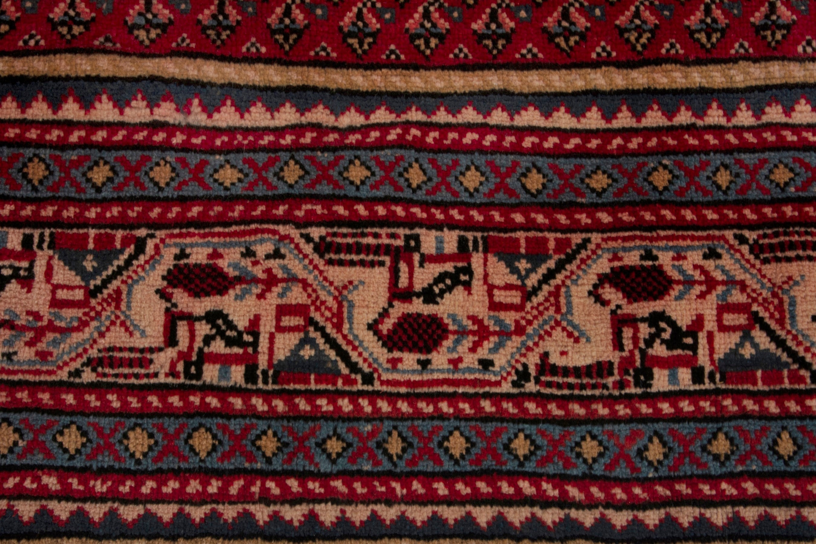 Persian Arak oversized rug in deep red and burgundy, view 11 of 18